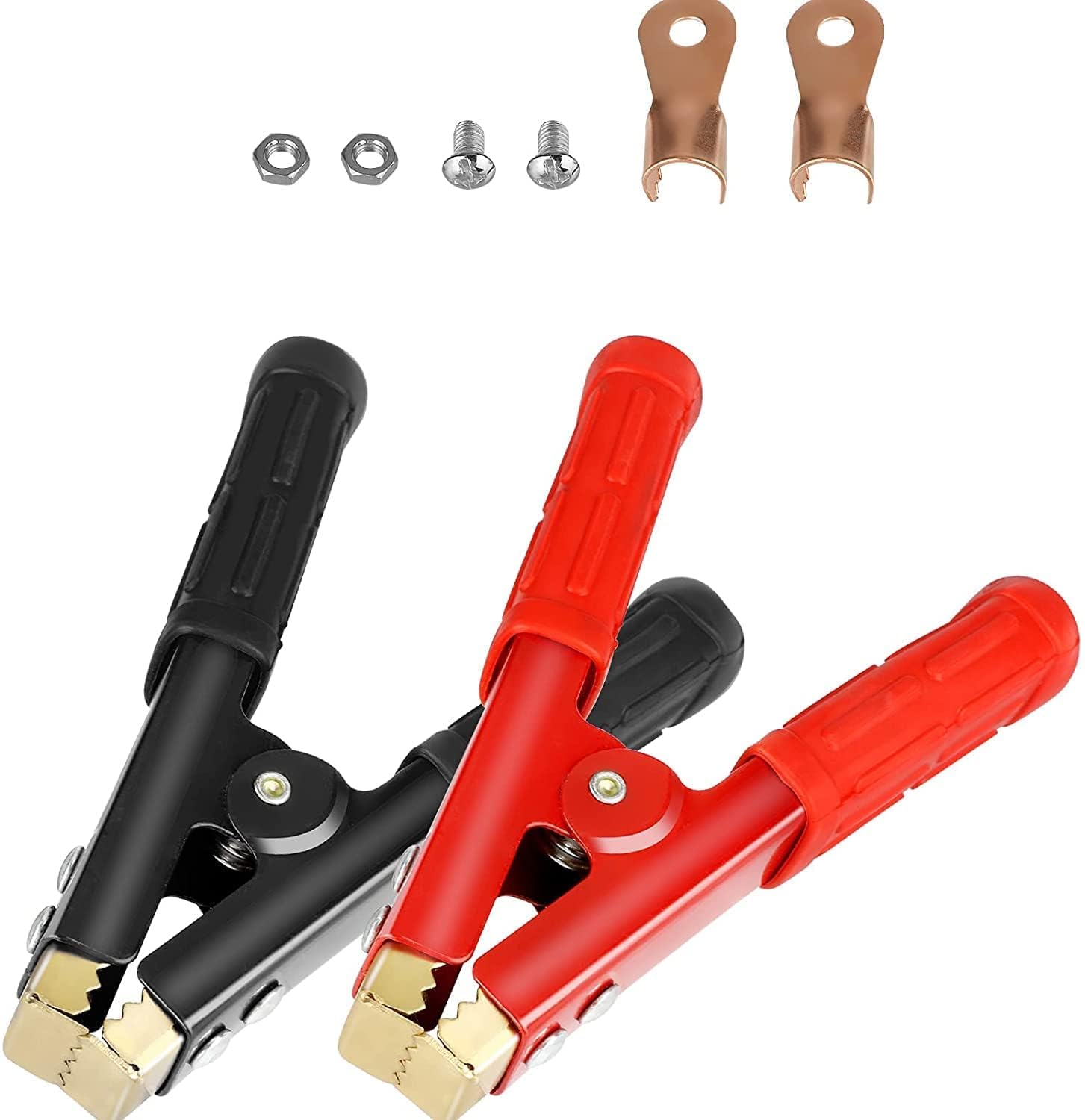 Linkstyle 2PCS 1000A Heavy Duty Car Battery Charger Clamps - Pure Copper Alligator Clips for Jumper Cables & Power Replacement - Ideal for Car Maintenance, Emergency Jump Starts & DIY Automotive Projects