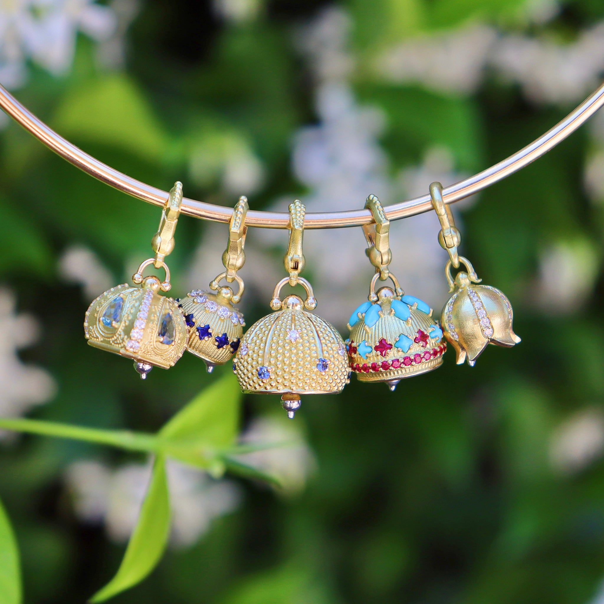 Paul Morelli Sapphire & Diamond Meditation Bell - Handcrafted Luxury Jewelry for Yoga, Mindfulness & Spiritual Healing | Perfect Gift for Meditation Enthusiasts