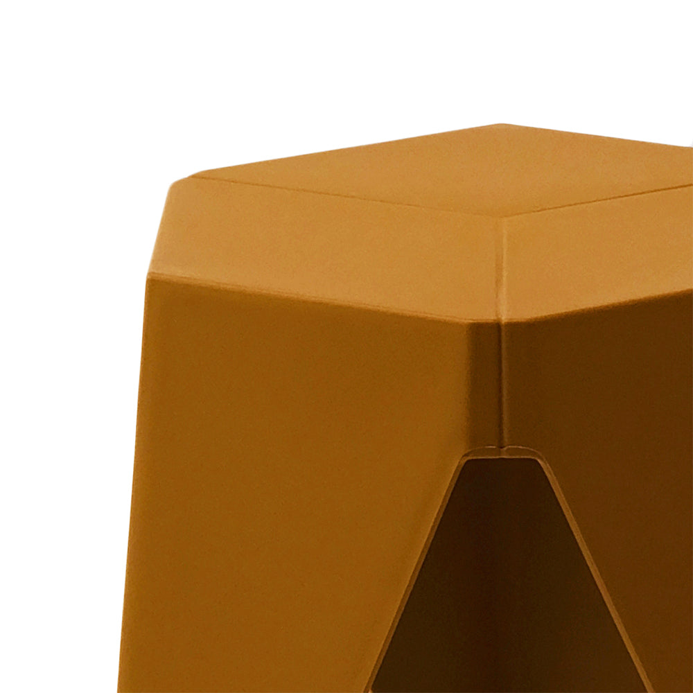 2-Pack Yellow Plastic Bar Stools - Stackable Foot Stools for Kitchen Counter, Game Room, or Outdoor Patio Seating