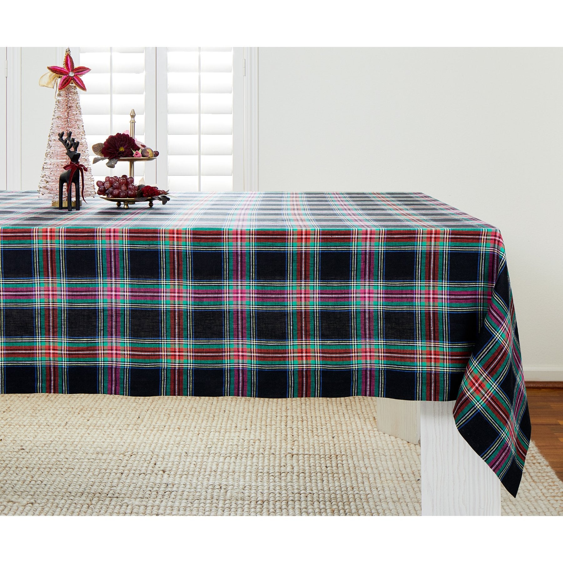 Stylish Jewel Plaid Tablecloth for Dining & Parties - Waterproof & Wrinkle-Resistant Rectangular Table Cover for Home, Restaurants, and Events