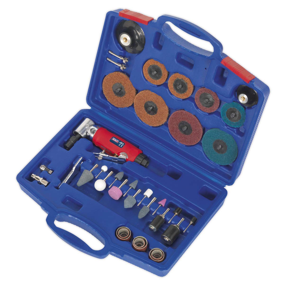 Sealey Generation Air Angle Die Grinder & Sander Kit - 42-Piece Professional Sanding Tool Set for Metal, Wood & Auto Body Work | Perfect for DIY Projects & Professional Workshops