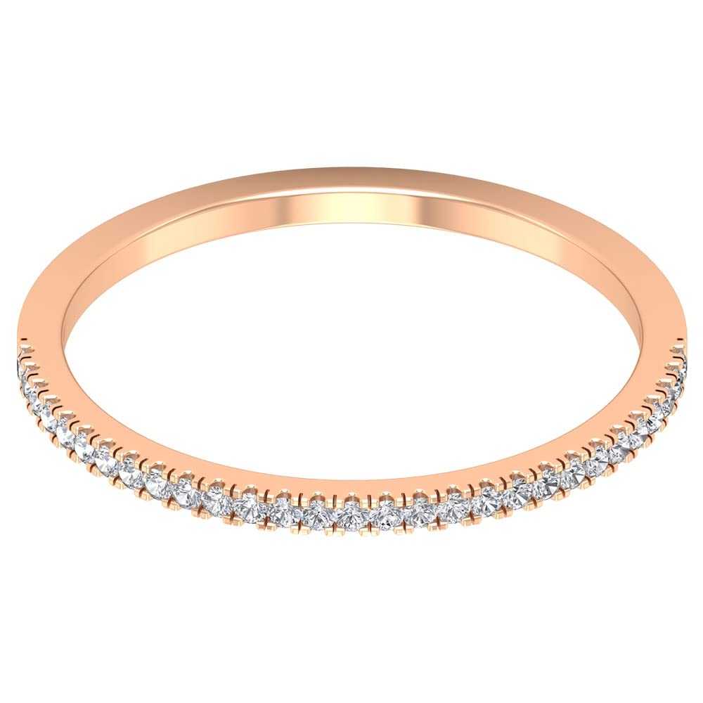 1/4 CT Moissanite Semi Eternity Ring for Women - 14K Solid Gold Half Eternity Band - Durable & Sparkling Wedding, Anniversary, or Engagement Jewelry Gift