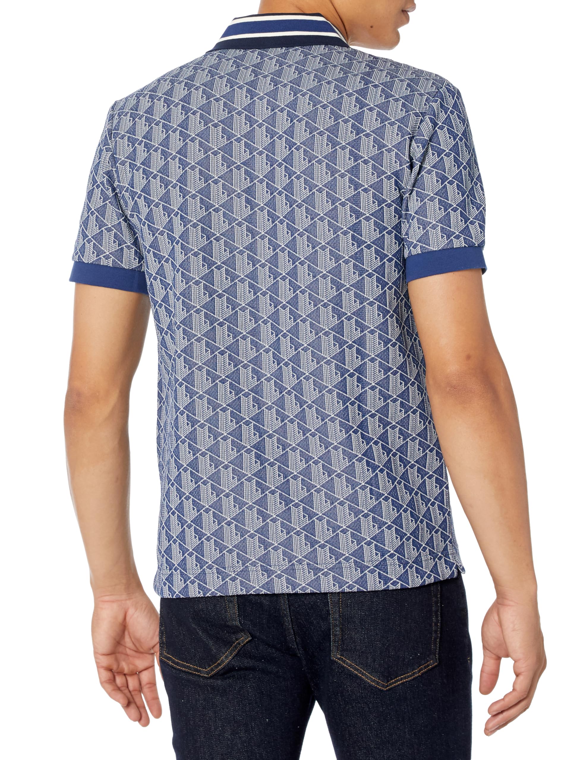 Lacoste Men's Classic Fit Contrast Collar Monogram Polo Shirt - Breathable Cotton Casual Shirt for Golf, Office & Everyday Wear | Perfect for Business Casual, Weekend Outings & Summer Fashion | Ideal for Work, Date Night, Travel & Outdoor Activities | Great for Business Meetings, Golf Tournaments, Date Nights & Vacation Outfits