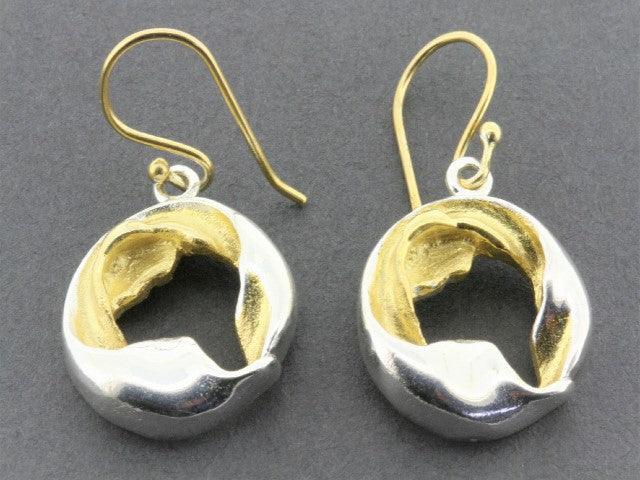 22Kt Gold Plated Silver Crown Wreath Drop Earrings - Elegant Dangle Jewelry for Women, Perfect for Weddings, Parties & Special Occasions