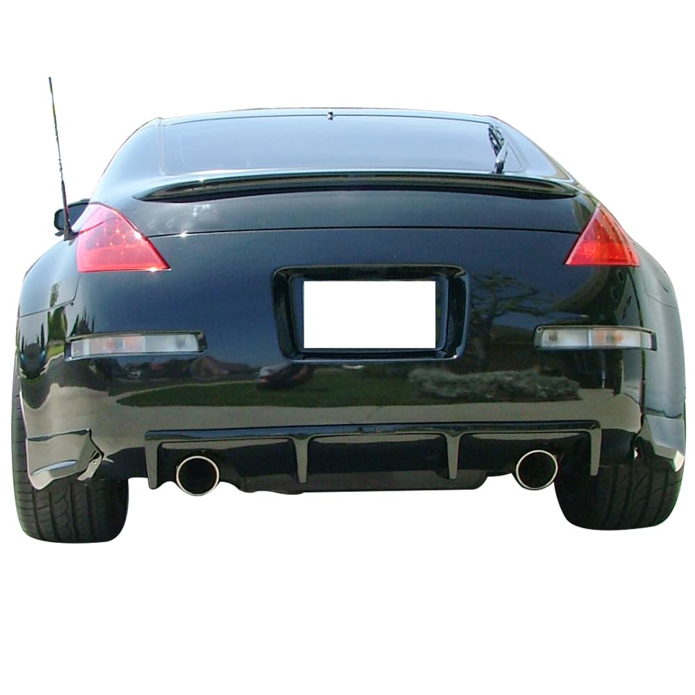 IKON MOTORSPORTS Carbon Fiber Rear Diffuser for 2003-2009 Nissan 350Z | Rear Bumper Lip Spoiler | Enhances Aerodynamics & Sporty Style | Perfect for Racing & Car Shows