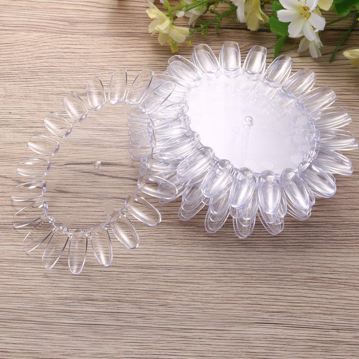 10Pcs Acrylic Nail Practice Wheels - False Nail Display Wheel for Nail Art Training, DIY Manicure & Salon Use - Transparent Nail Polish Color Samples for Beginners & Professionals (Perfect for Home Practice & Salon Demonstrations)