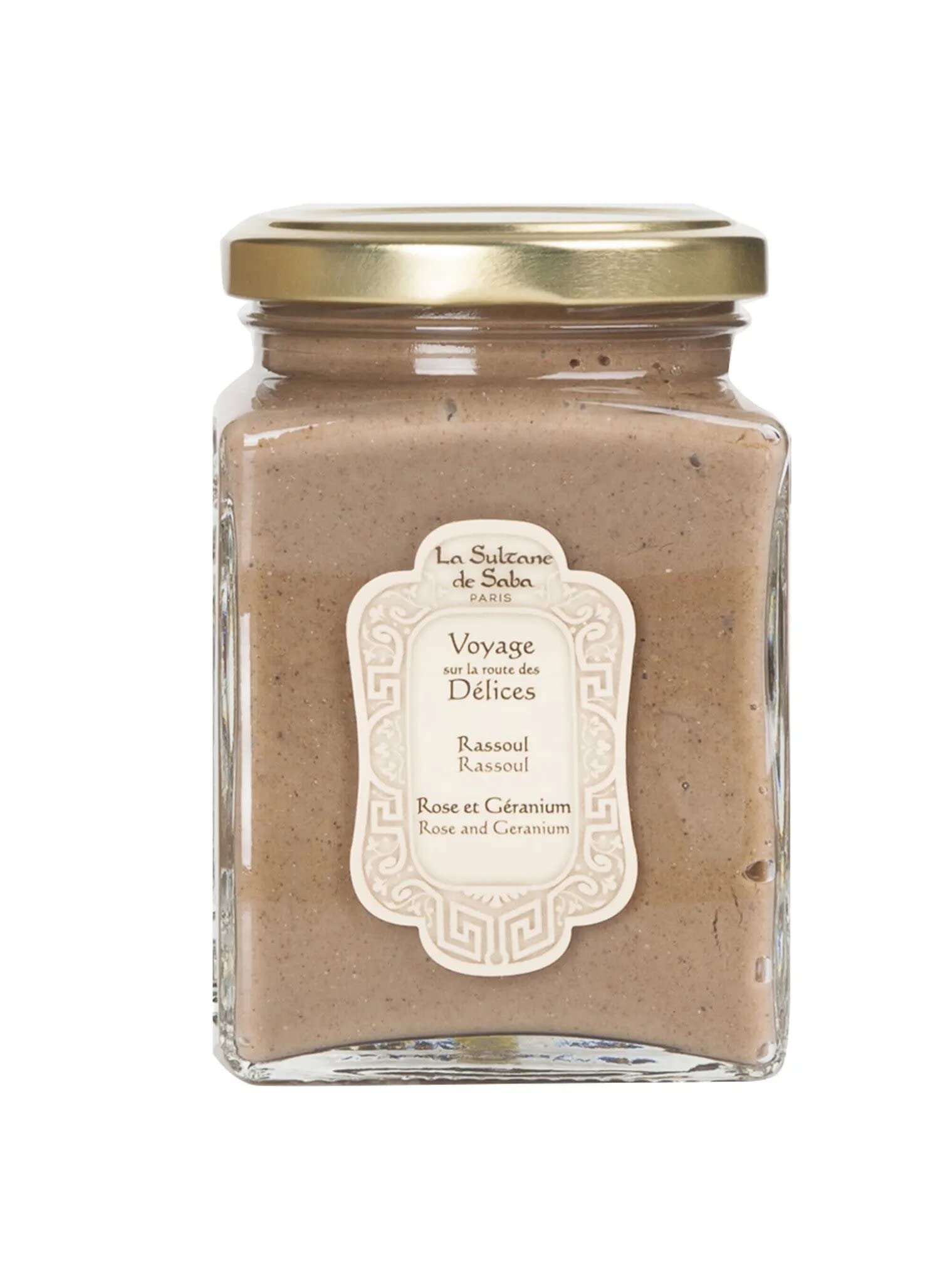La Sultane De Saba - Rassoul Rose & Geranium Clay Mask for Skin Detox & Glow | Spa Quality Moroccan Beauty Treatment for Face & Body | Perfect for Self-Care & Relaxation at Home