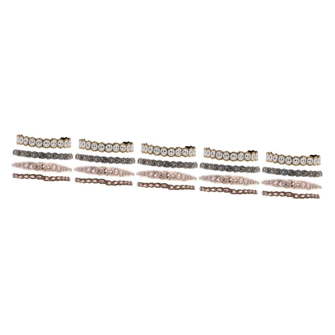 Minkissy 20 Pcs Beaded Rhinestone Headbands for Women - Crystal Elastic Hair Bands with Glass Beads, Hair Gems Accessories for Girls, Fitness, Parties, Weddings & Special Occasions