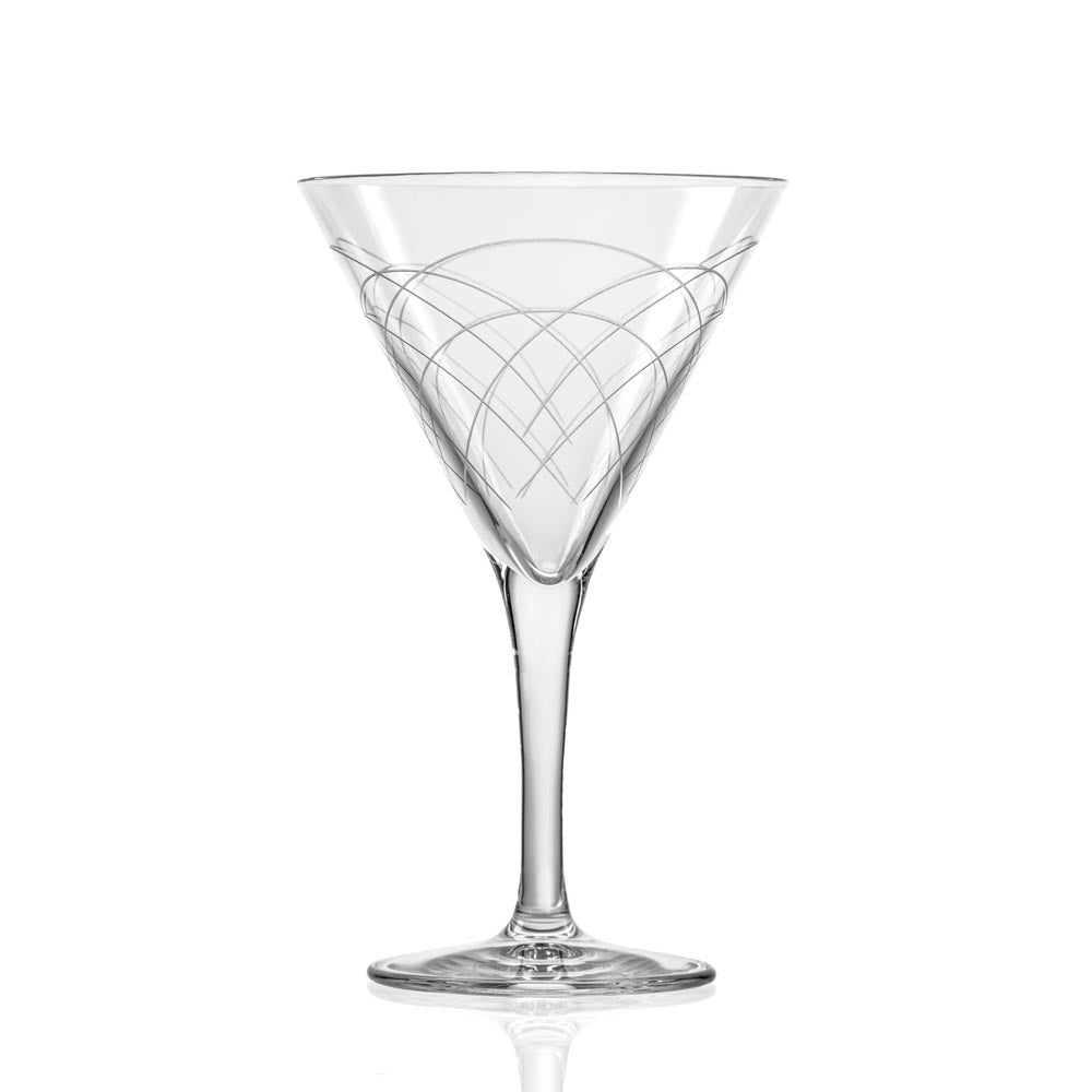 Vintage Mid Century Modern 7.5oz Martini Cocktail Glasses Set of 4 - Elegant Barware for Home Cocktail Parties & Entertaining