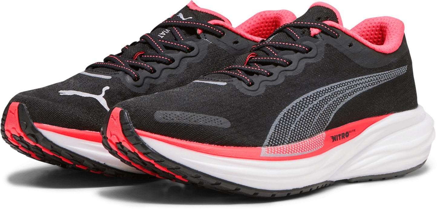 PUMA Women's Deviate Nitro 2 Running Shoes - Lightweight Cushioned Sneakers for Women - Black Size 9 M (37685517) - Perfect for Road Running, Jogging & Gym Workouts