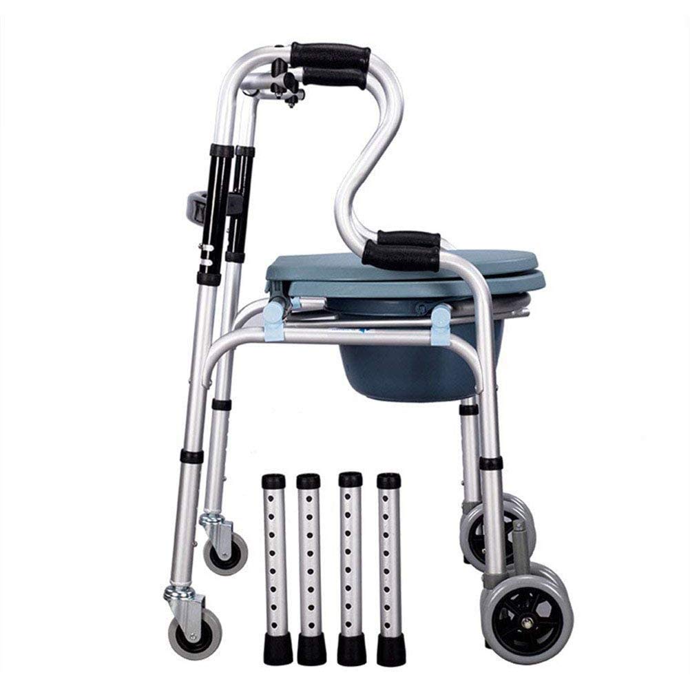 **Adjustable Height Commode Chair with Wheels - Multifunctional Mobile Toilet & Shower Chair for Elderly & Handicap Adults (Includes Seat Plate) - Ideal for Home Care, Bathroom Safety & Mobility Assistance**