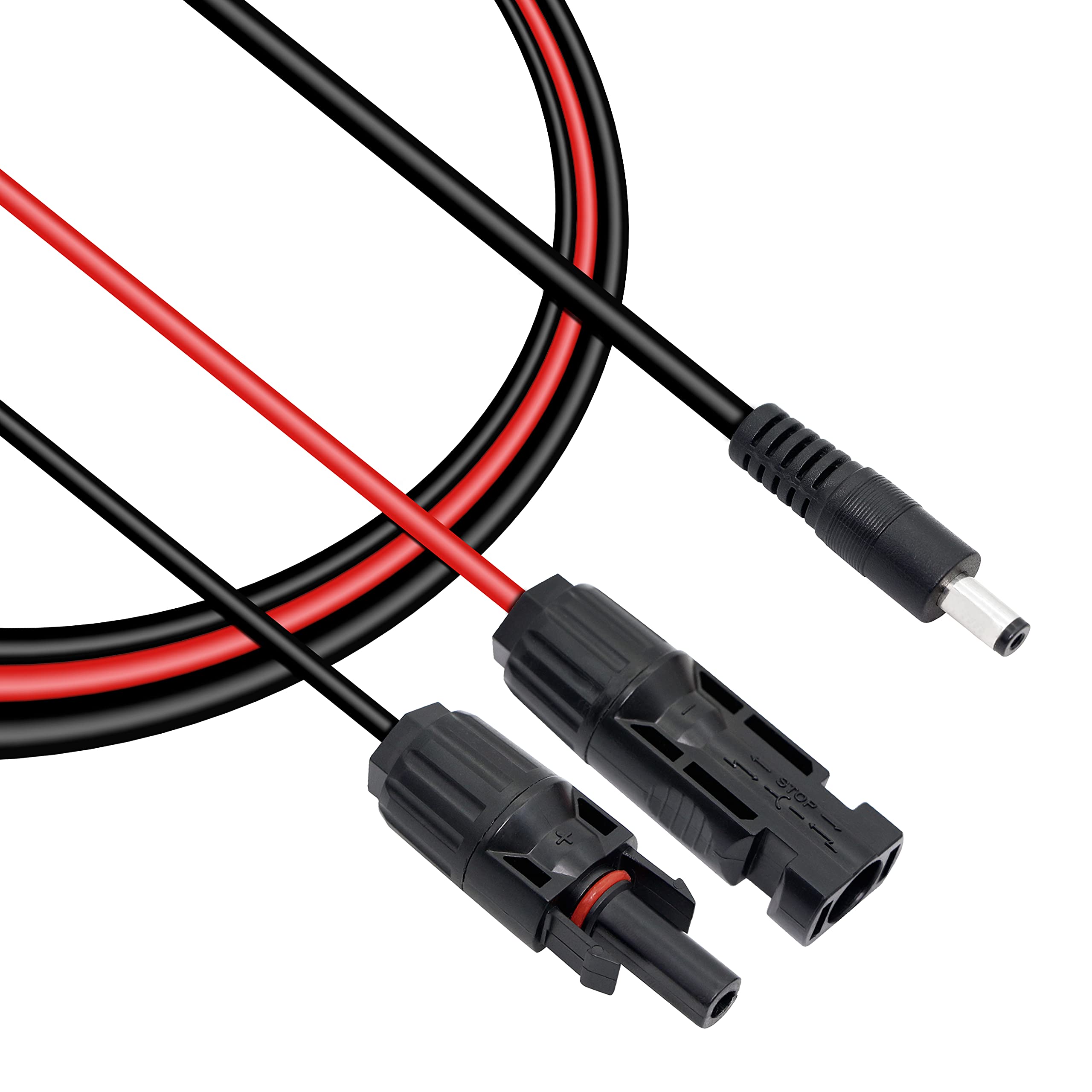 YACSEJAO 16AWG Solar Connector to DC Power Cable - Heavy Duty Waterproof Solar Charge Cable for Solar Panels, Generators & Inverters (4.9FT/1.5M) - Perfect for Off-Grid Systems, RV Solar Kits & Emergency Power Backup