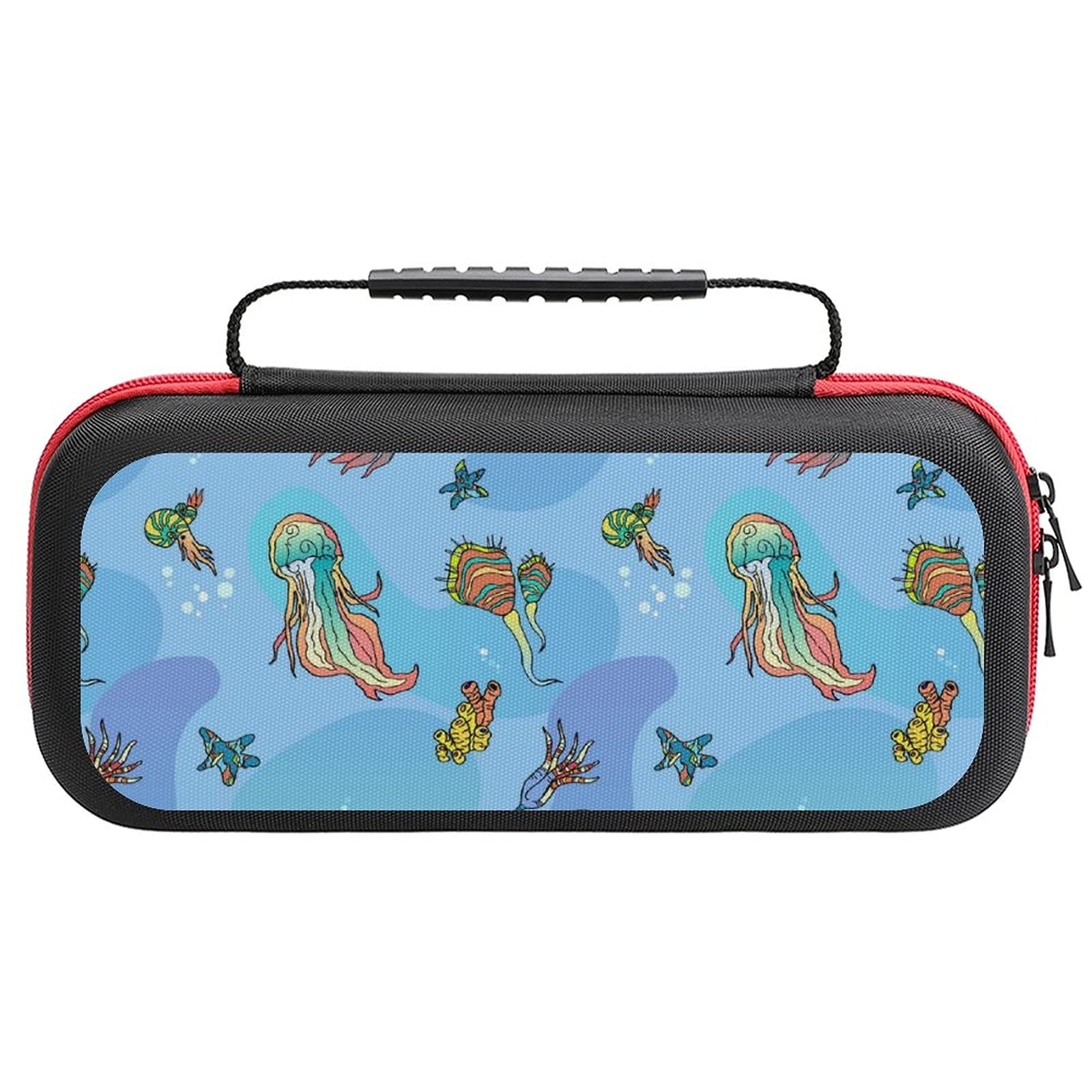 Sea World Printed Travel Carrying Case for Nintendo Switch Lite & Accessories - Waterproof Protective Storage Bag for Gaming, Commuting, and Outdoor Adventures