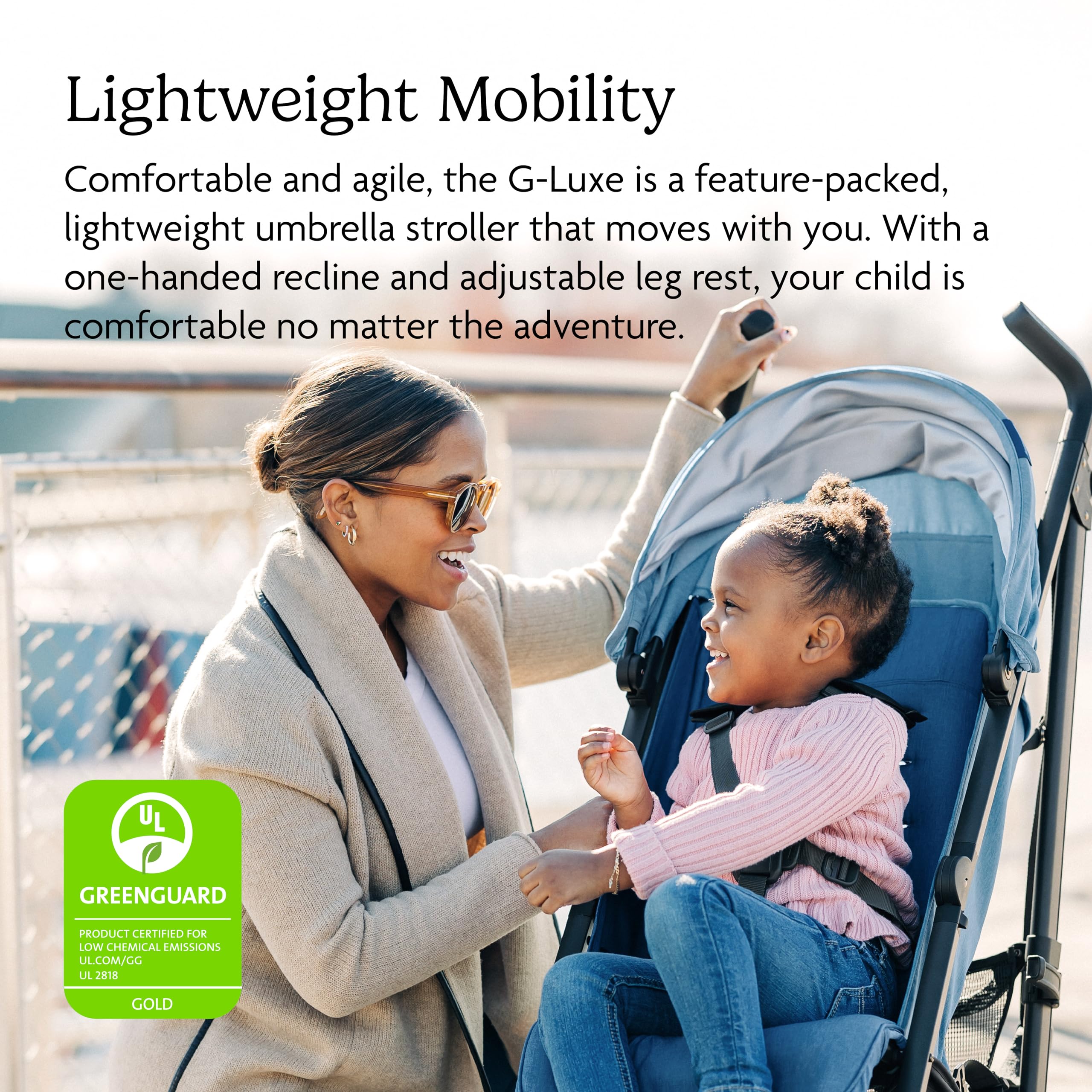 UPPAbaby G-Luxe Lightweight Umbrella Stroller - Compact Travel Stroller with One-Hand Fold, Adjustable Recline & XL Storage Basket - Includes Sun Canopy & Cup Holder - Perfect for Air Travel, Shopping & City Walks (Charcoal/Carbon)