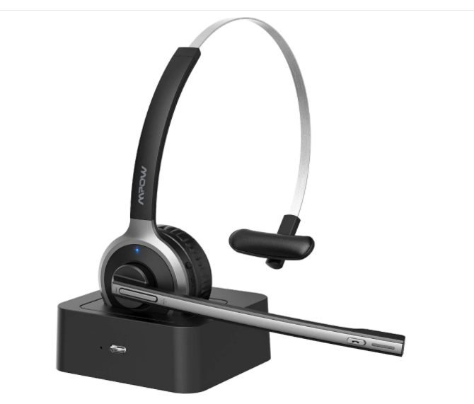 Mpow M5 Pro V5.0 Wireless Bluetooth Headset with Noise Cancellation - Perfect for Work, Gym, and Travel