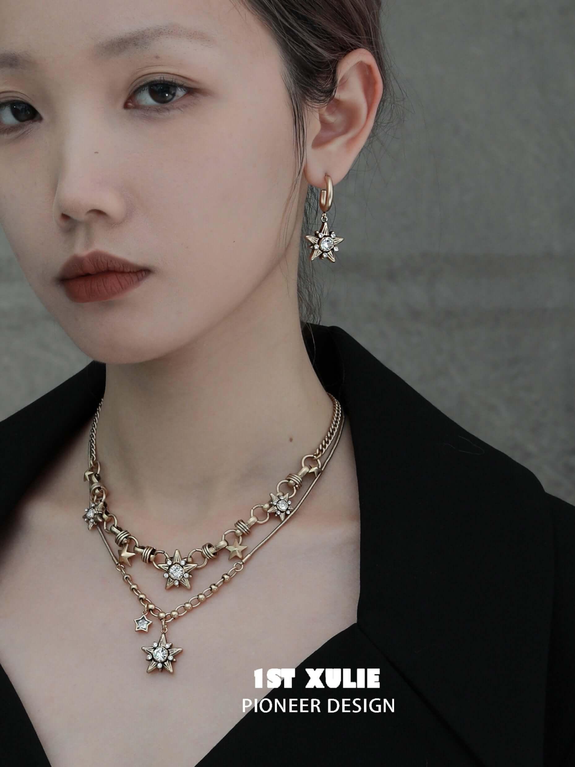 Vintage Copper Alloy Zirconia Necklace for Women - Renaissance Style Jewelry Gift for Anniversary, Party & Special Occasions