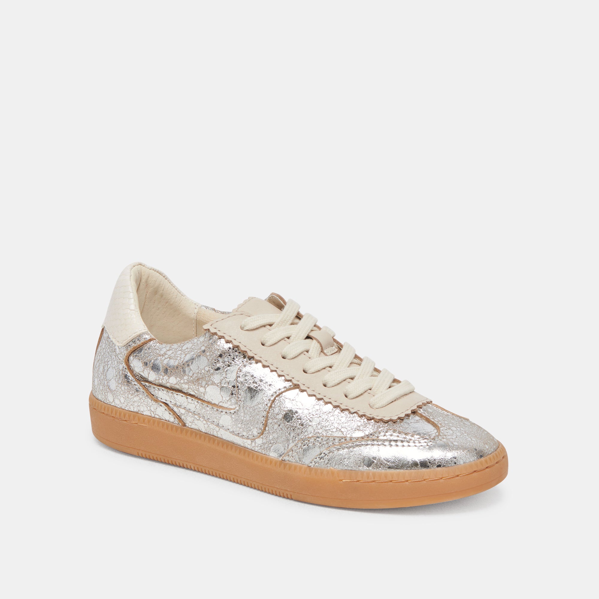 Distressed Silver Leather Notice Sneakers - Trendy High-Top Streetwear Shoes for Men & Women | Perfect for Casual Outfits, Urban Fashion & Everyday Wear