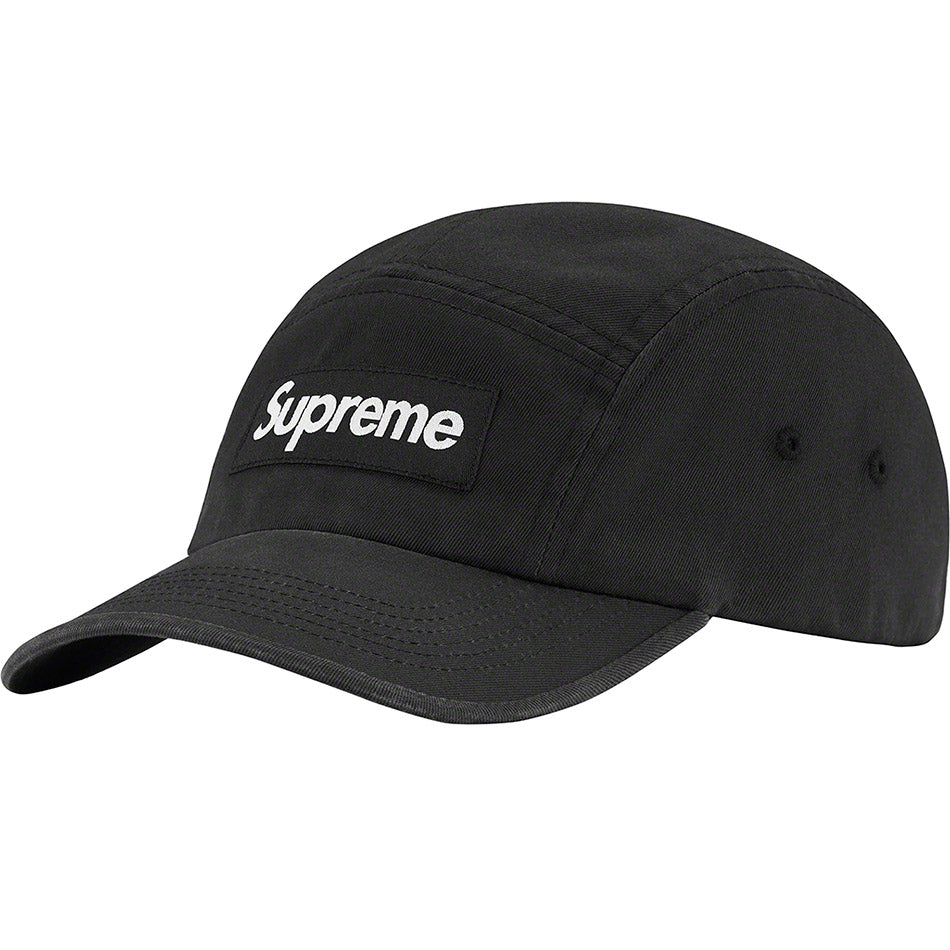 Supreme SS23 Washed Chino Twill Camp Cap - Black | Streetwear Fashion Hat for Men, Casual Outdoor Wear & Urban Style Accessory