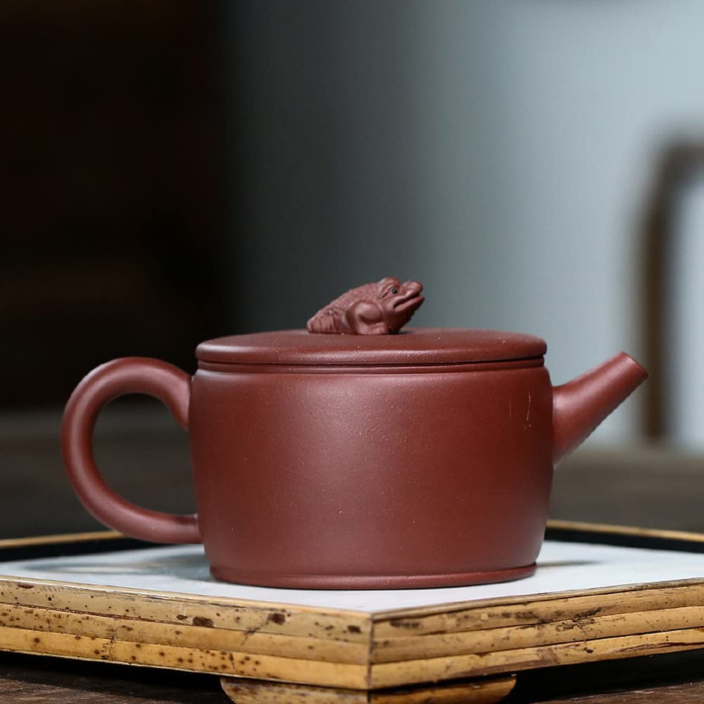 210ml Yixing Purple Clay Teapot - Traditional Handcrafted Toad Design Kungfu Tea Set for Gongfu Tea Ceremony | Perfect for Chinese Tea Brewing, Home Decor & Gift Giving