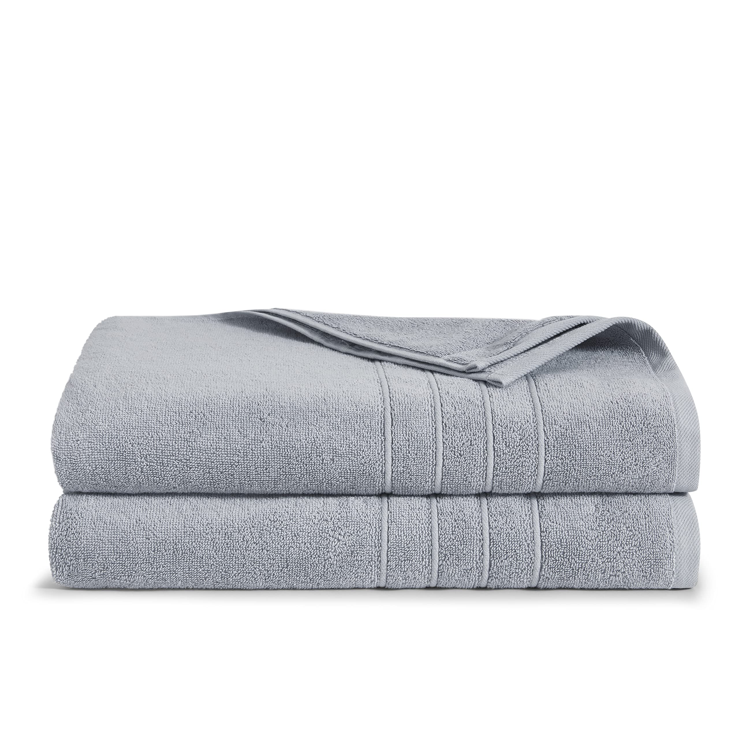 Brooklinen Bath Sheet Set of 2 - 100% Cotton Super Soft & Absorbent Luxury Towels in Smoke Color | Perfect for Spa, Bathroom & Beach Use