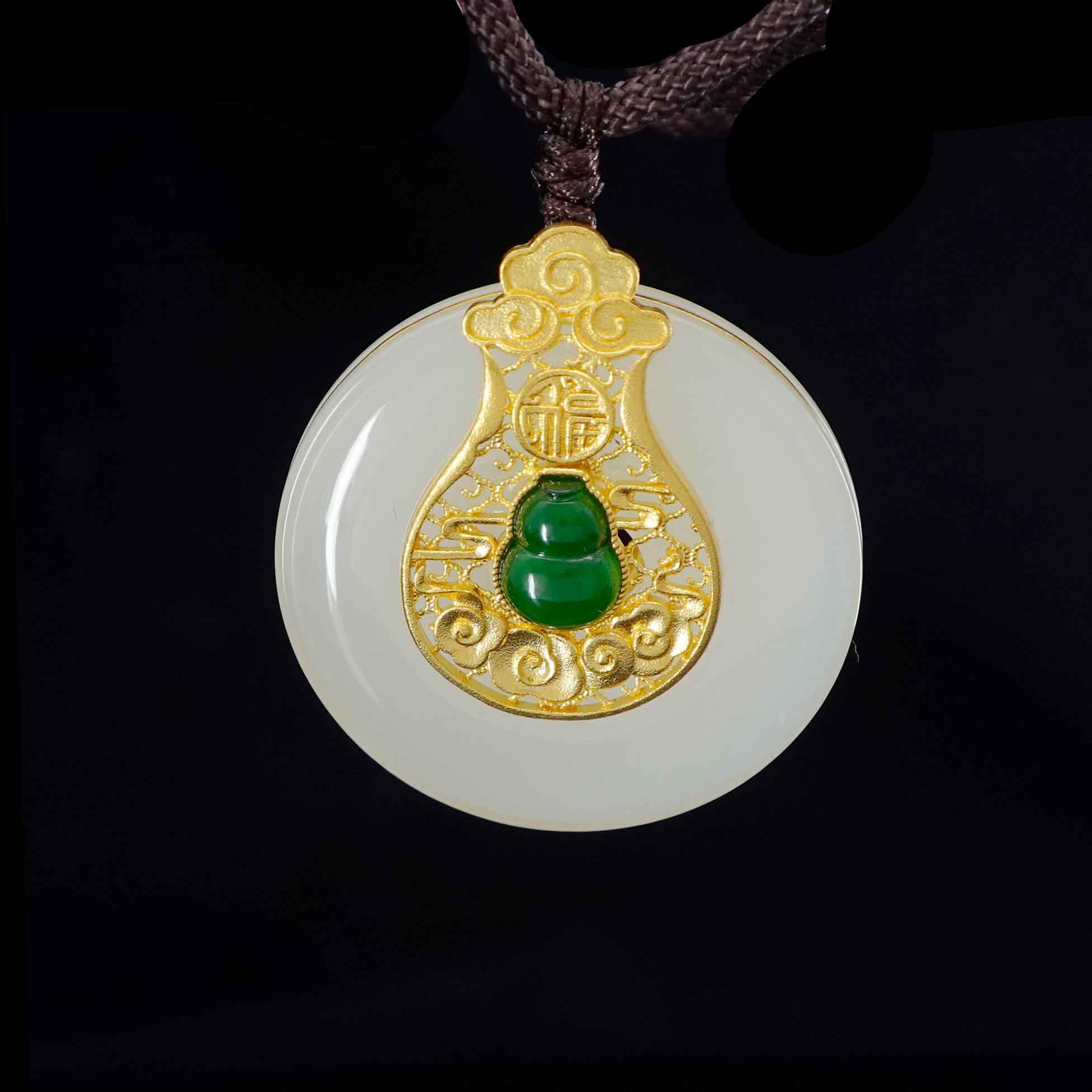 24K Gold Nephrite Jade Necklace for Women - Elegant & Luxurious Green Gemstone Jewelry - Perfect for Weddings, Parties & Special Occasions
