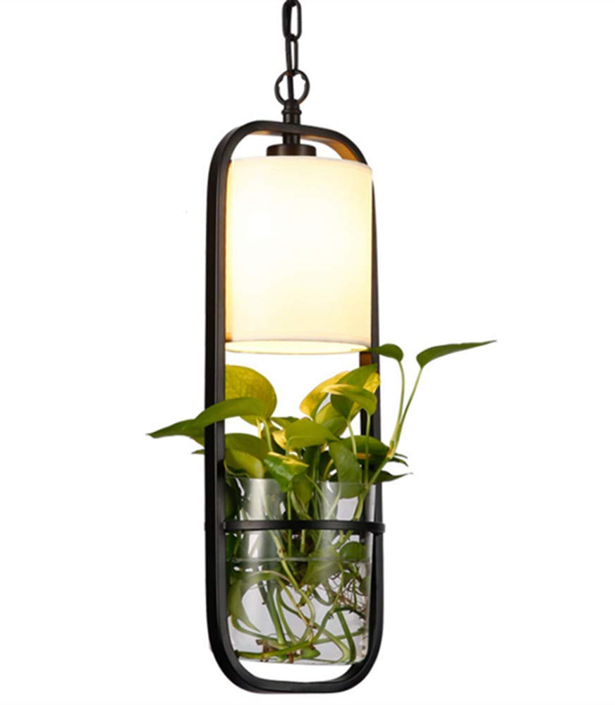 Vintage Industrial Pendant Light - Adjustable Black Ceiling Hanging Lamp with Glass Shade for Kitchen, Restaurant, Hallway & Hydroponic Plant Lighting | Modern Farmhouse & Urban Loft Decor