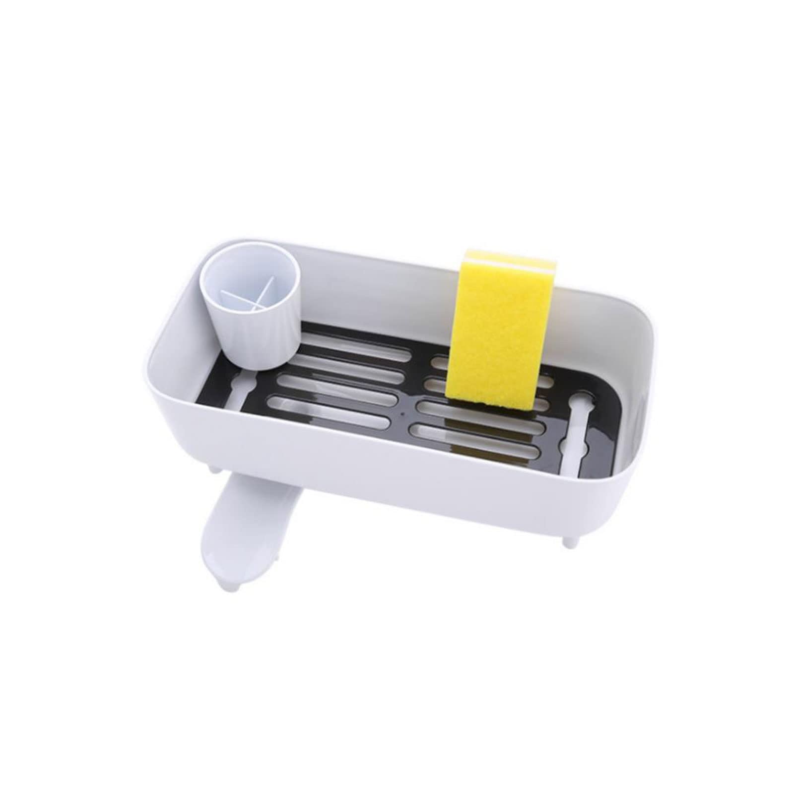 DIWANG Stainless Steel Dish Drainer Rack - Space Saving Kitchen Sink Organizer for Dishes, Cups & Utensils - Durable White Countertop Drying Rack for Small Spaces - Perfect for Apartments, Dorms & Compact Kitchens