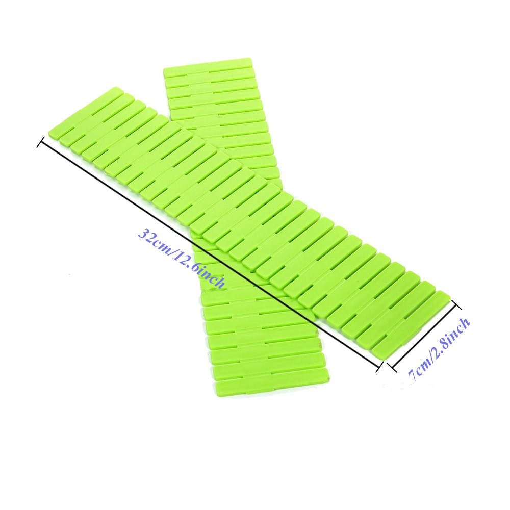 8pcs Adjustable Drawer Organizers for Closet, Office & Kitchen - Green