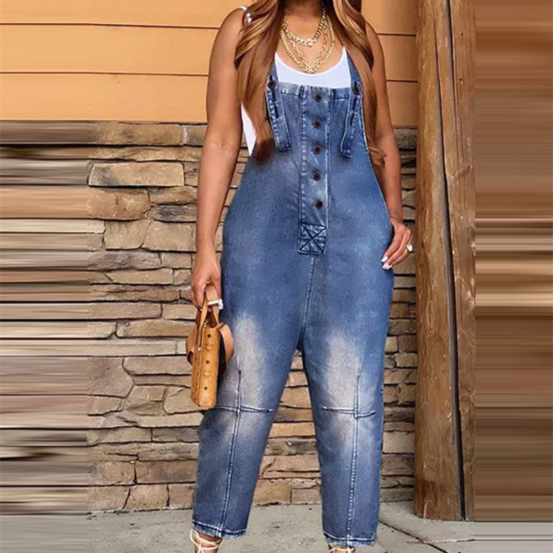 Women's Casual Fashion Siamese Suspender Jeans - High Waisted Denim Pants for Women | Perfect for Streetwear, Dating & Everyday Outfits