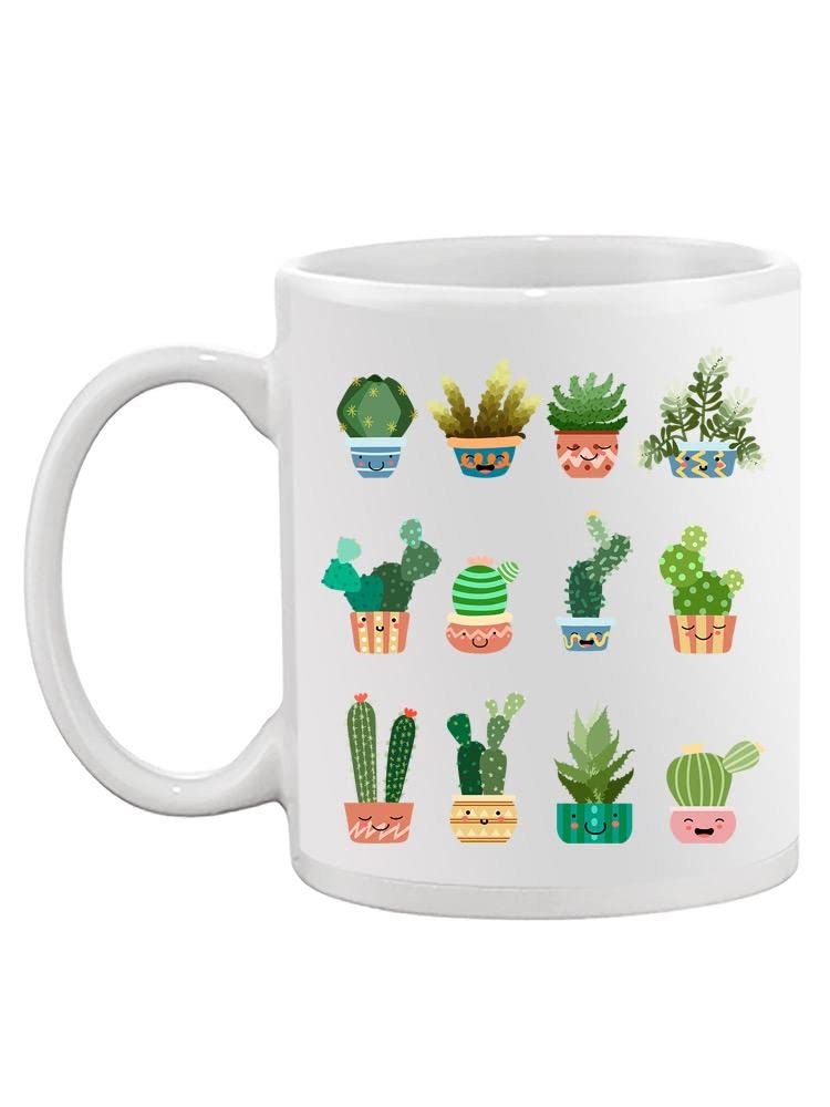 Cute Cactus in Vase Mug - Unique Succulent Coffee Cup for Home & Office Decor, Gift Idea for Plant Lovers