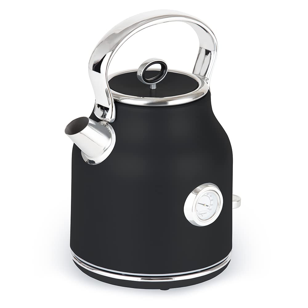 RKW Tower Renaissance Black 3KW 1.7L Electric Kettle & 4 Slice 1630W Toaster Set - Modern Kitchen Appliance Combo for Breakfast, Tea, and Coffee Making - Perfect for Home, Office, and Dorm Use