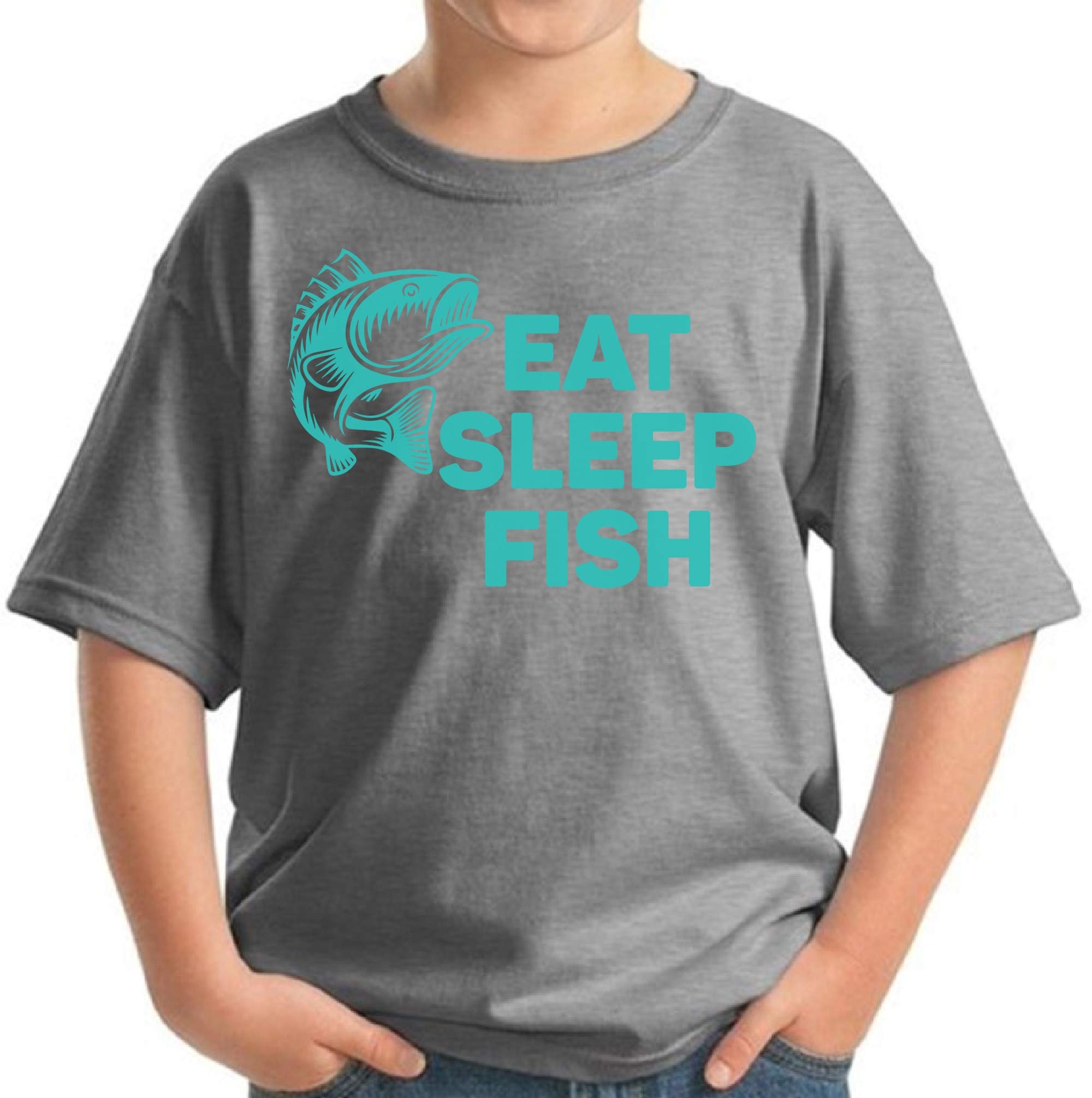 Eat Sleep Fish Kids T-Shirt - Funny Fishing Shirt for Boys & Fishing Lovers - Perfect Gift for Young Anglers - Ideal for Fishing Trips, Outdoor Adventures & Birthday Presents