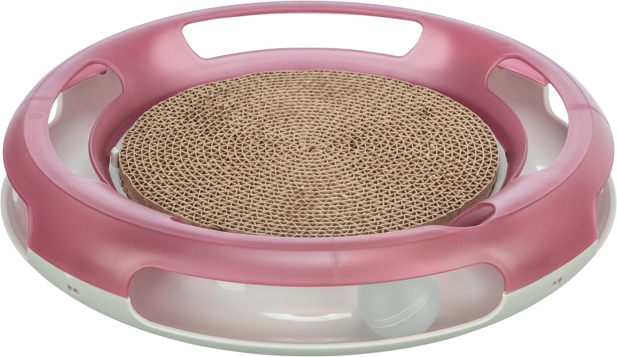 TRIXIE Cat Circle Track & Scratch Pad - Interactive Cat Toy with Mouse Game for Indoor Play - Durable Cardboard Cat Scratcher for Exercise & Entertainment