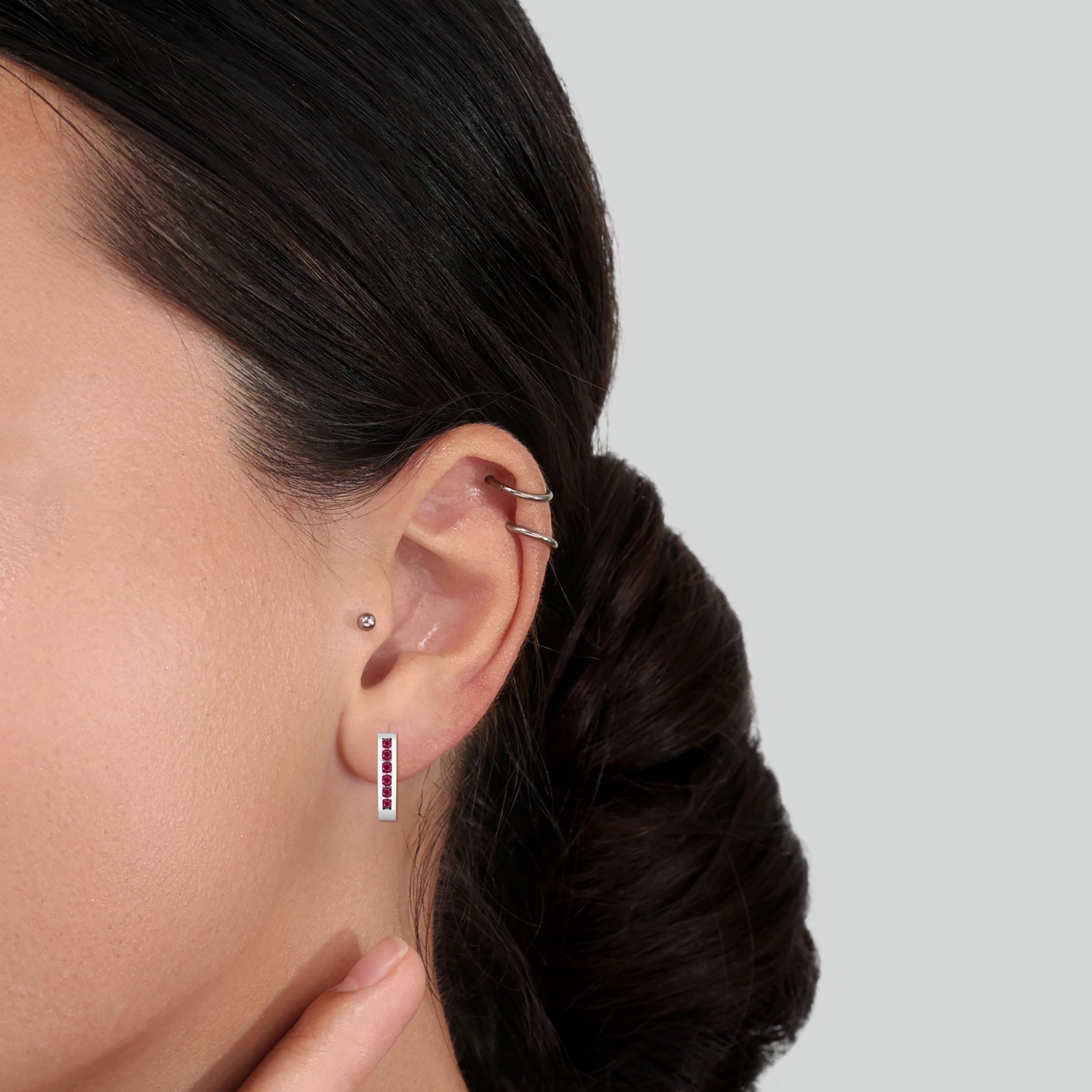 Dazzlingrock Collection 0.36 Cttw 10K White Gold Hoop Earrings for Women - Elegant Everyday Jewelry for Work, Parties & Special Occasions