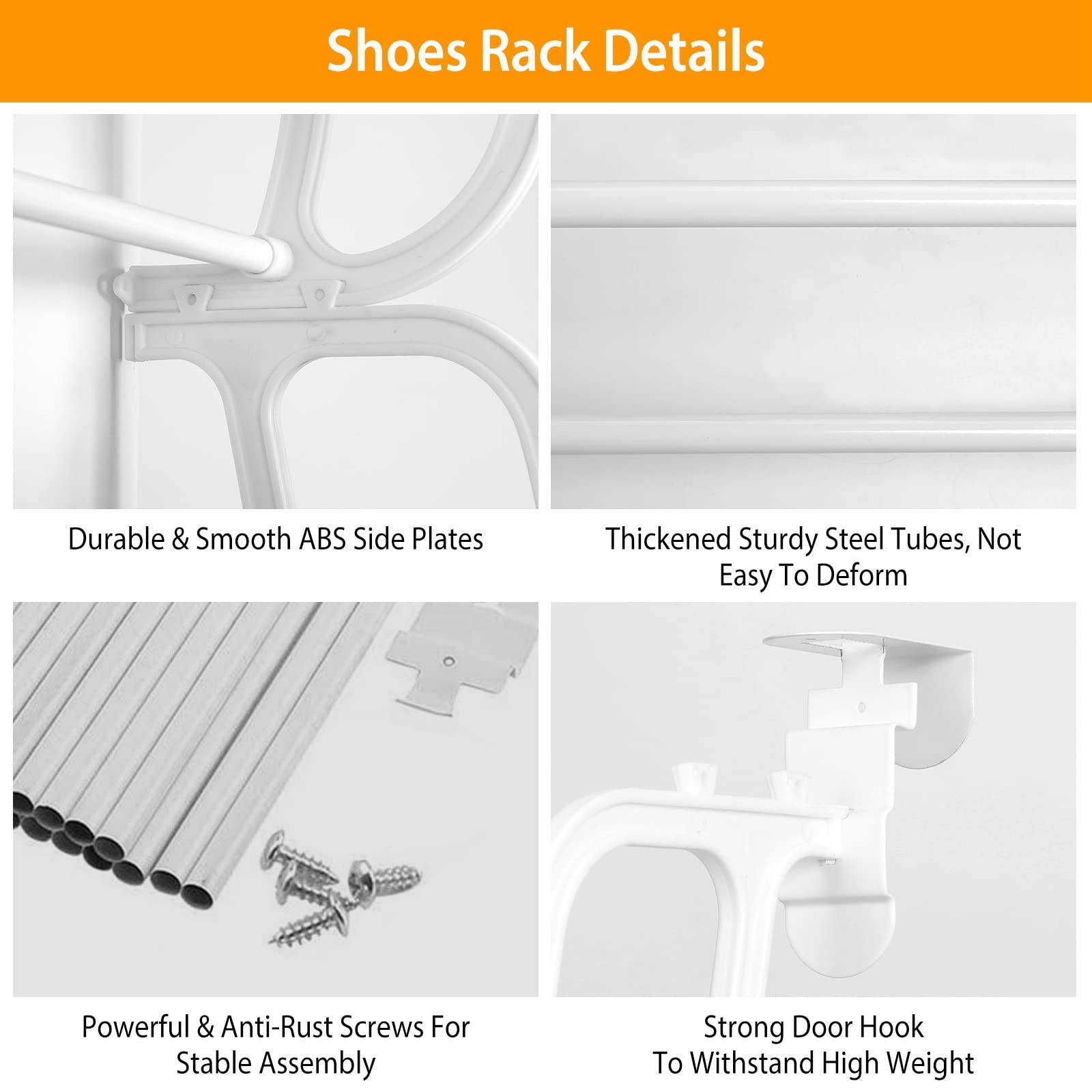 36 Pairs Over-The-Door Shoe Rack Organizer - 12-Tier Hanging Closet Storage for Sneakers, Boots & Sandals - Space Saving Solution for Bedroom, Entryway & Dorm (72 x 20.5 x 7.8 Inches) - US Stock Fast Delivery