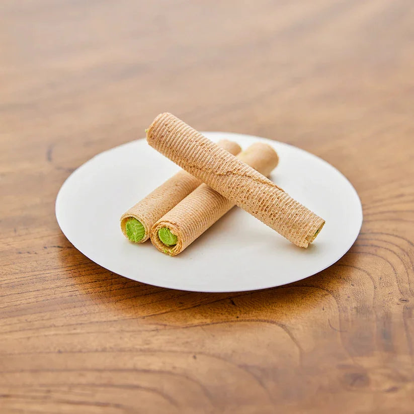 Premium Marukyu Koyamaen Matcha Green Tea Cream Wafer Roll Cookies - 16 Piece Pack - Perfect for Tea Time, Gifts & Japanese Snack Lovers