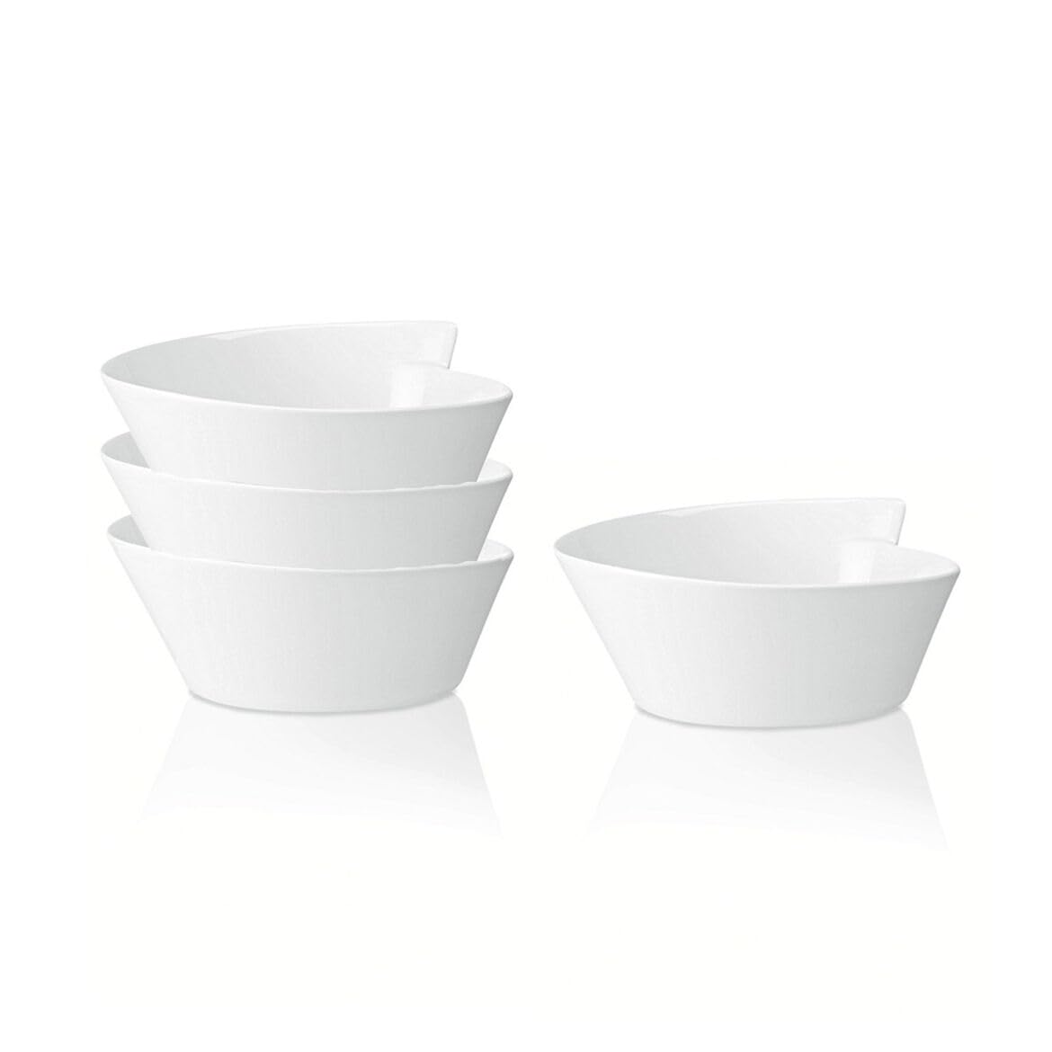 Villeroy & Boch NewWave Large Rice Bowl Set of 4 - Premium Porcelain Dinnerware for Asian Cuisine, Soup, Salad & Home Dining Decor