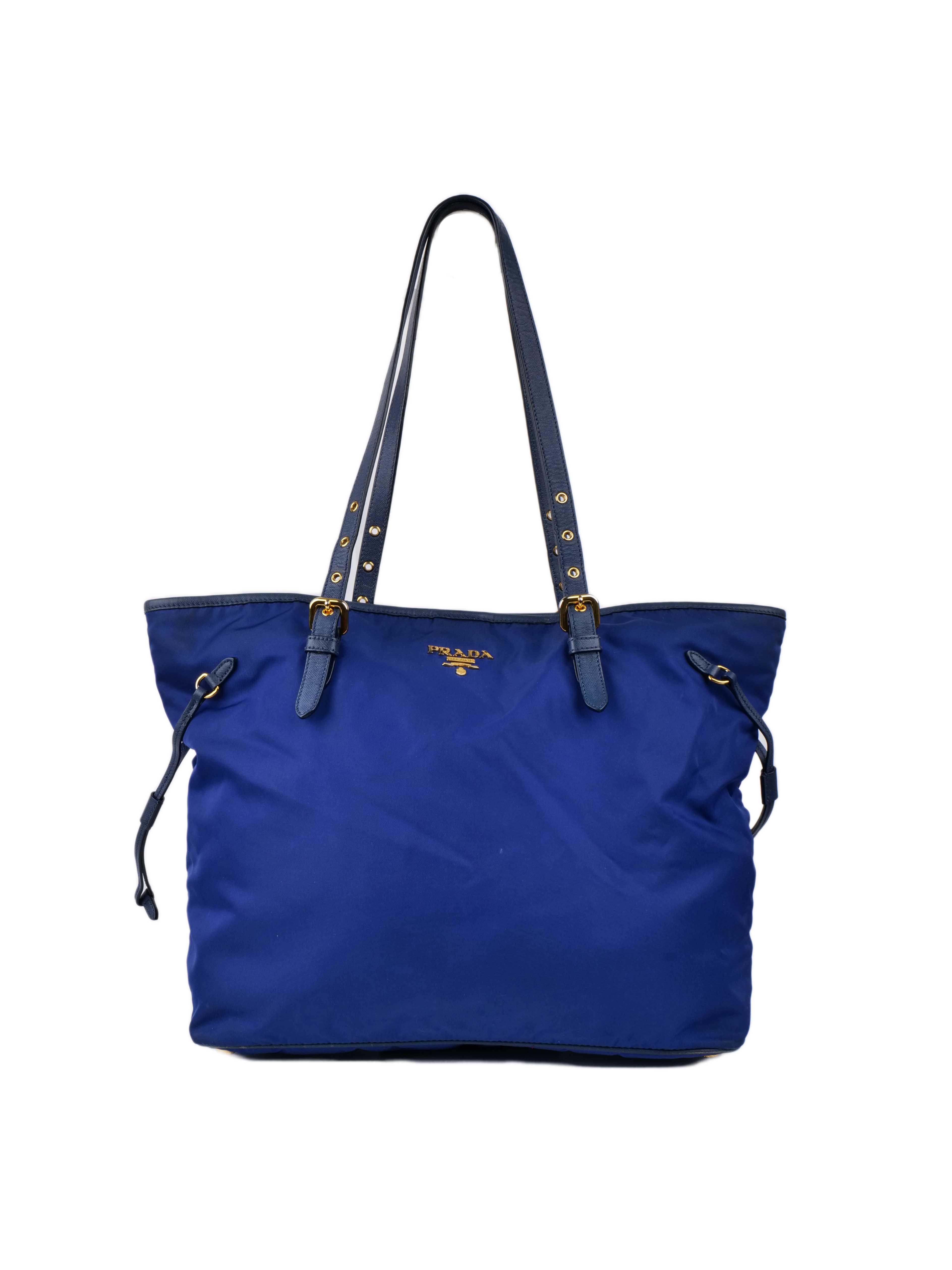 Prada Blue Nylon Tote Bag for Women - Luxury Designer Handbag for Work, Travel & Everyday Use