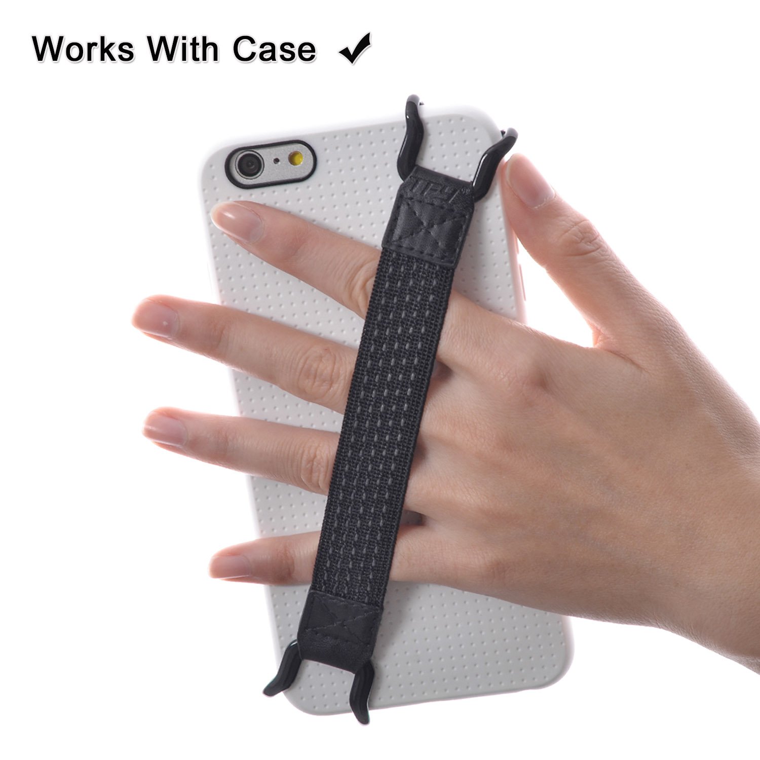 TFY Security Hand Strap Holder for iPhone 16 Pro Max 15 Plus 14 Pro 13 12 Pro 11 Xs XR X SE & Galaxy S24 S23 A55 & Mate 60 50 Pro - Anti-Slip Phone Grip for Running Hiking Cycling and Outdoor Activities