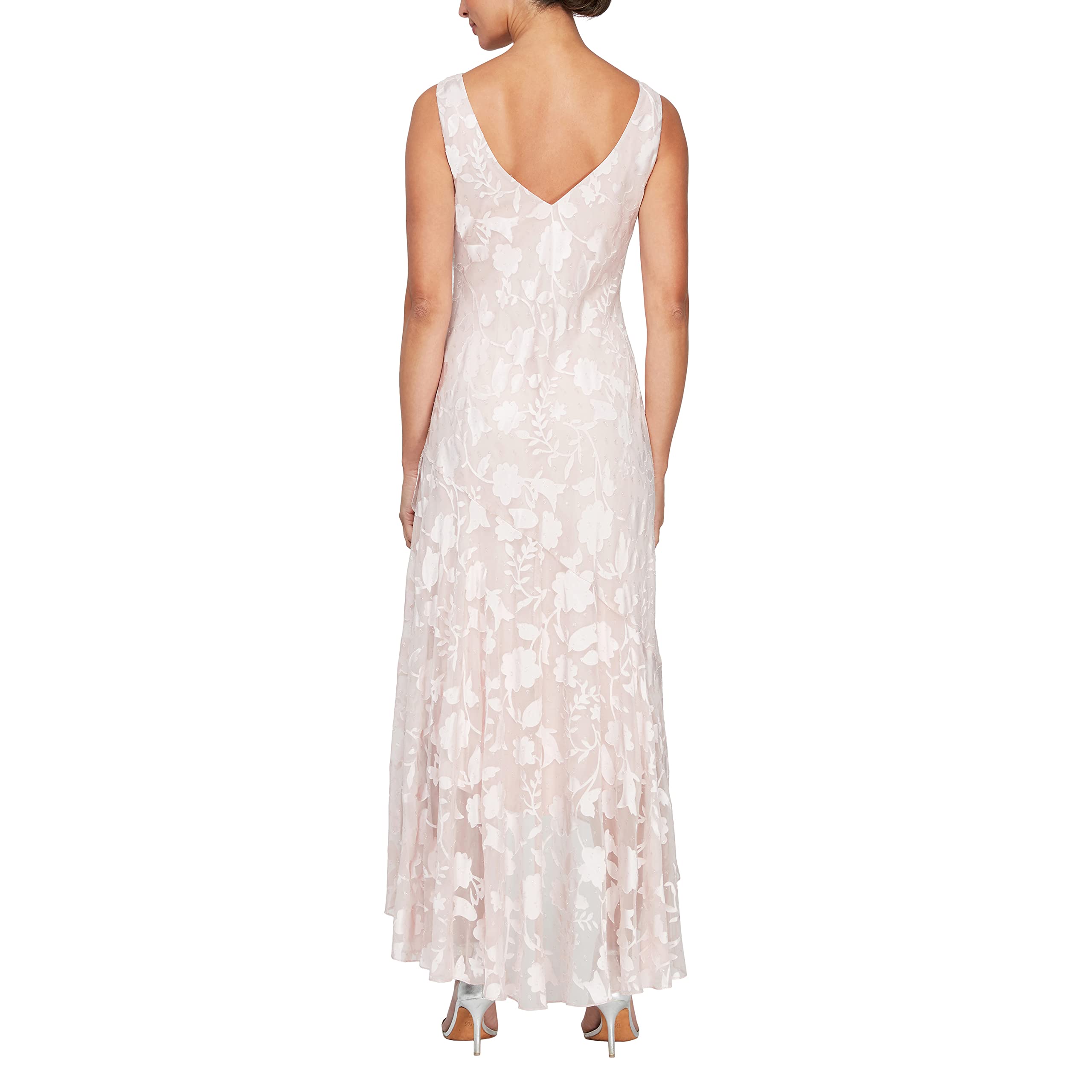 Alex Evenings Women's Sleeveless Printed Chiffon Midi Dress with Jacket - High-Low Hemline Spring/Summer Wedding Guest & Mother of The Bride Outfit for Formal Occasions