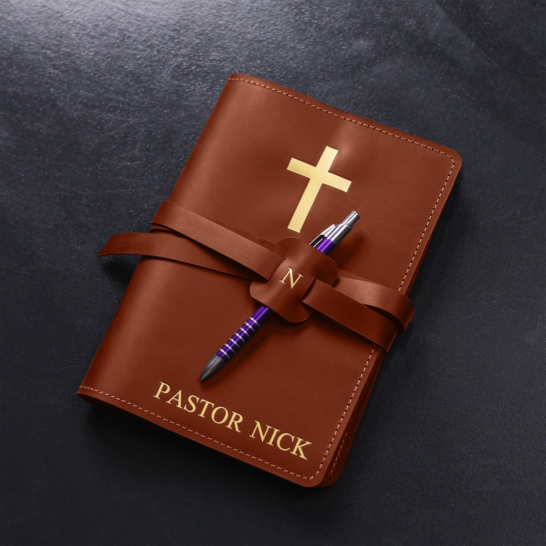 Personalized Leather Prayer Journal for Women & Men - Custom Engraved Christian Devotional Notebook - Perfect for Bible Study, Church, and Daily Reflection