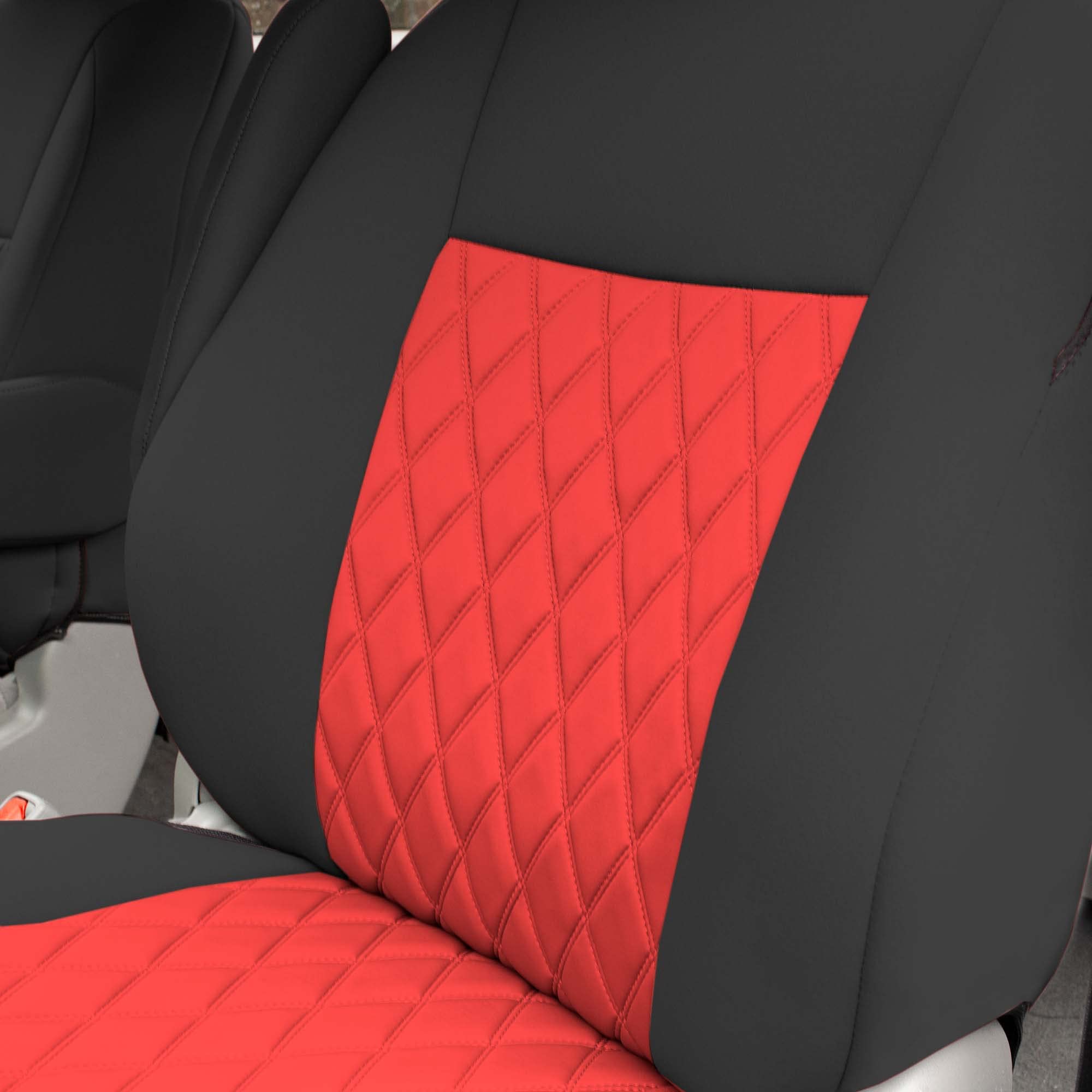 FH Group Custom Fit Neoprene Seat Covers for 2011-2020 Toyota Sienna - Waterproof Neosupreme Automotive Seat Protectors (3rd Row, Red) | Durable & Comfortable for Family Road Trips, Camping & Daily Commute