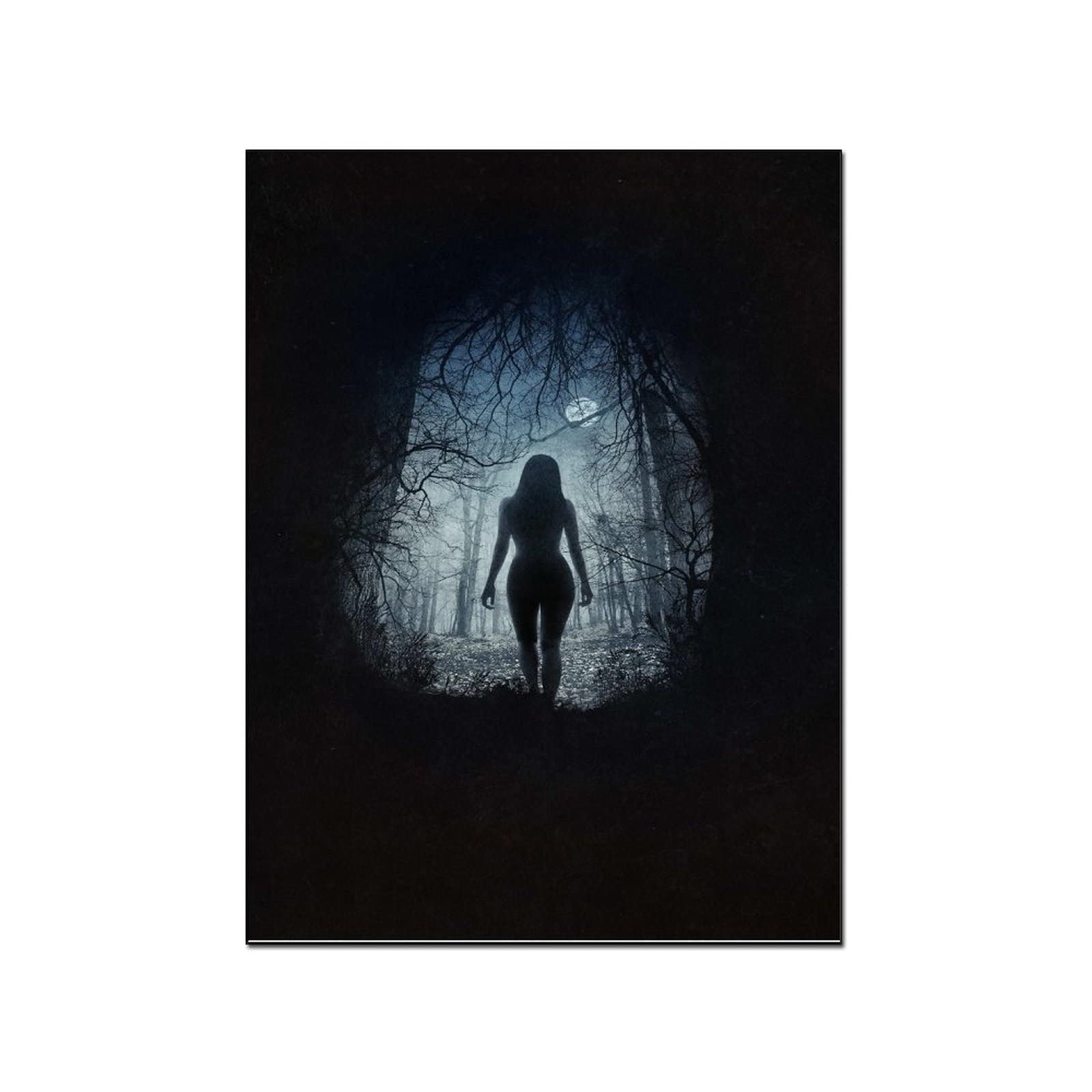 Gothic Horror Girl Canvas Wall Art Poster - 24x36 Inch & 8x10 Inch (20x26cm) - Dark Aesthetic Room Decor for Bedroom, Living Room, Office - Perfect Gift for Horror Fans & Halloween Decorations