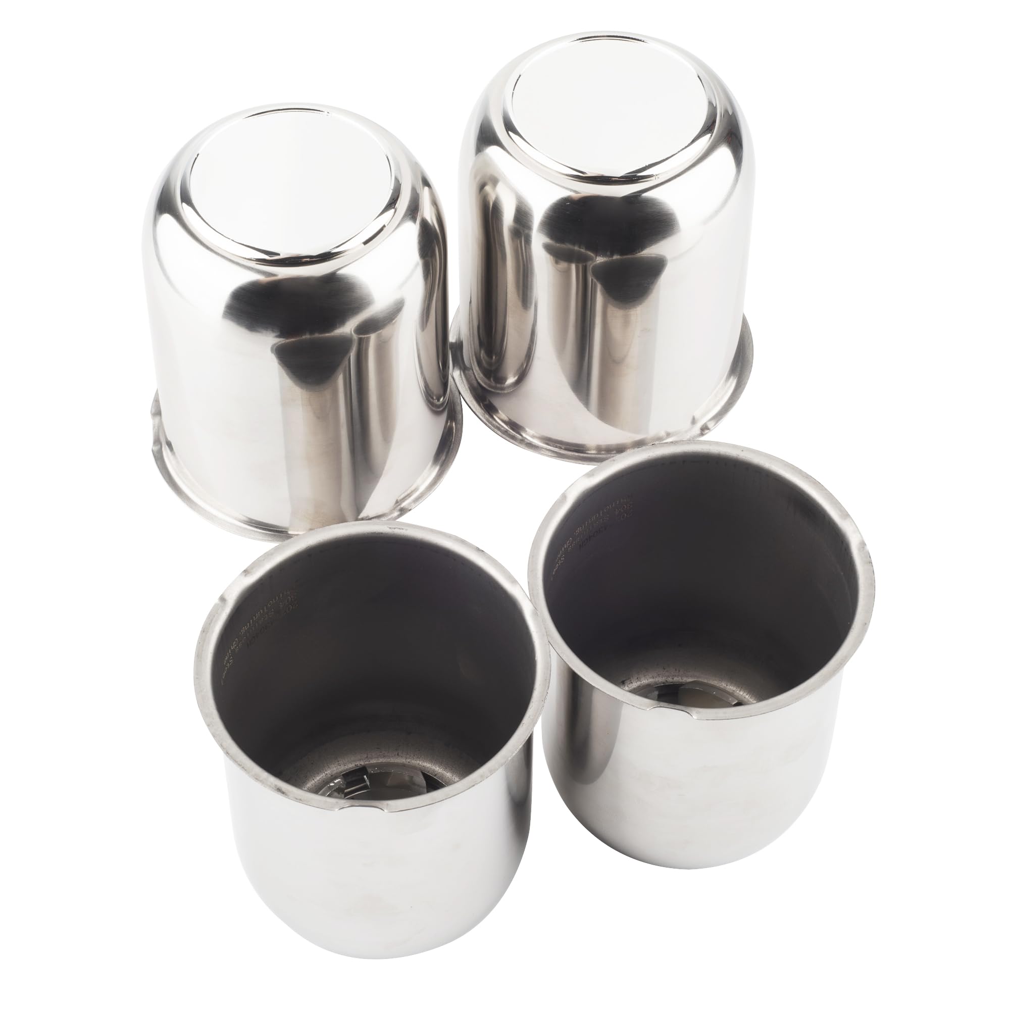 4Pcs 3.19 Inch Stainless Steel Trailer Wheel Center Caps - Push Through 3.19