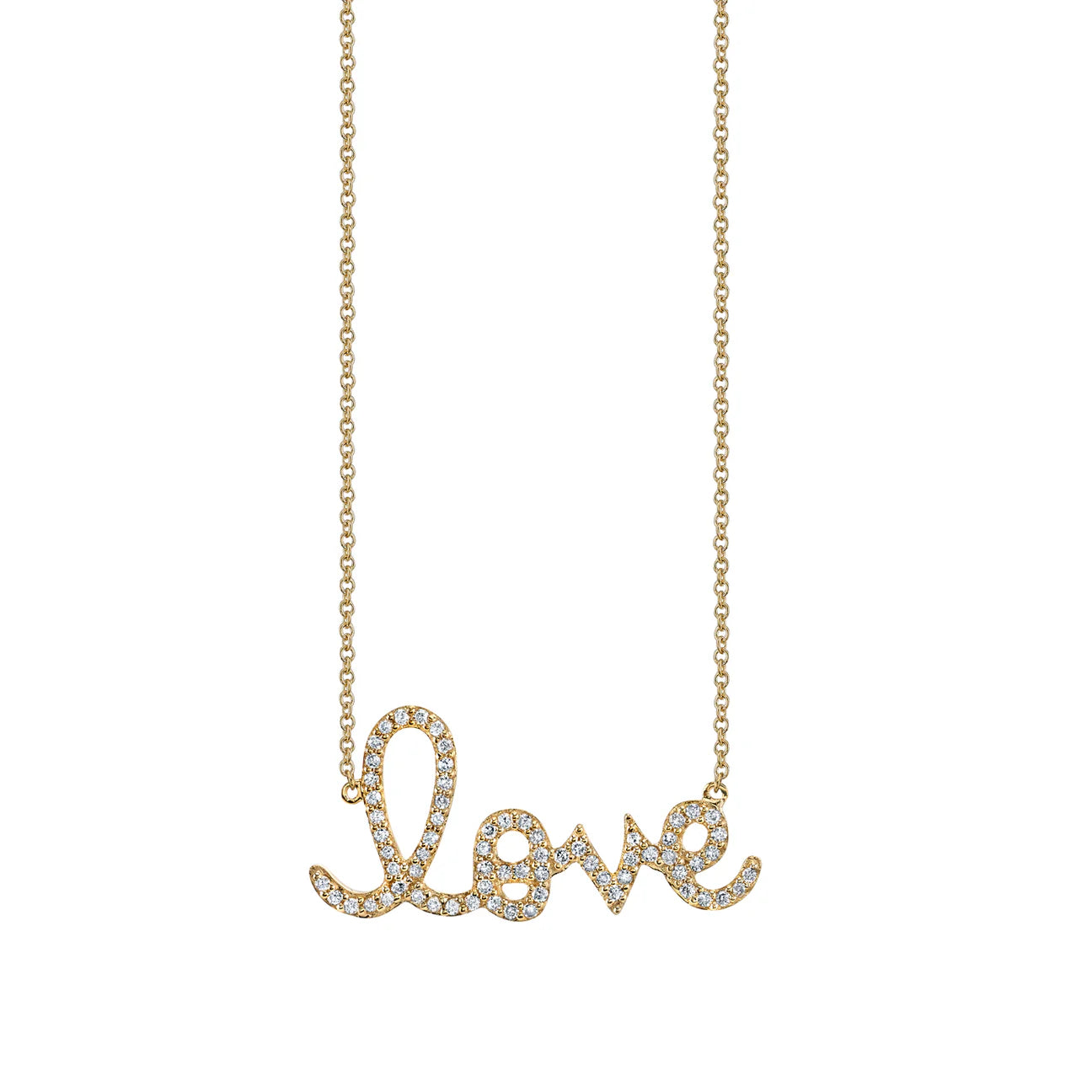 Sydney Evan Large Love Necklace with Genuine Diamonds - Elegant 18K Gold Pendant for Women, Perfect for Valentine's Day Gifts, Anniversaries & Special Occasions
