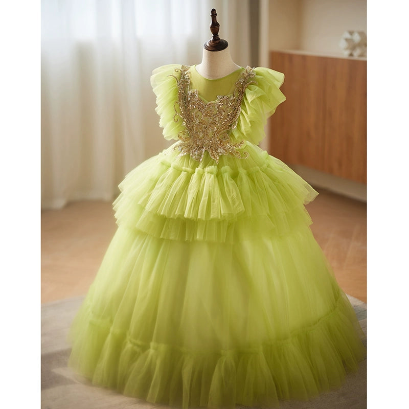 Elegant Baby Girl Beauty Pageant Party Dress Toddler Fluffy Ball Gown - Perfect for Pageants, Birthday Parties & Special Occasions