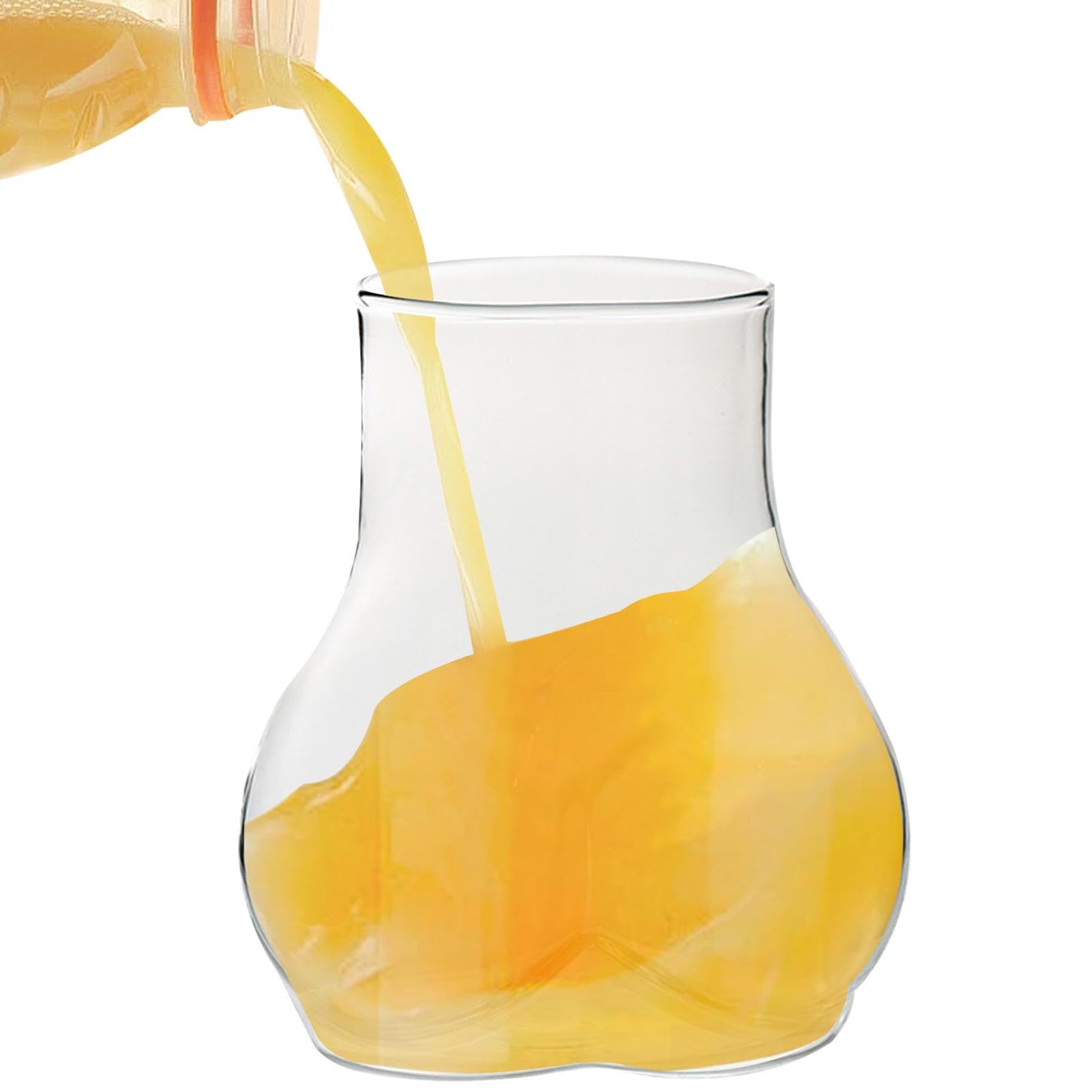 3D Butt Shaped Borosilicate Glass Cup - 450ml Novelty Funny Body Shaped Mug for Beer, Cocktail, Juice, Tea & Coffee | Creative Whiskey Glass | Perfect for Parties, Gag Gifts & Home Bar Decor