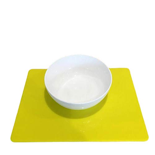 Premium Yellow Rectangular Placemats Set of 8 - Large Size Waterproof Dining Table Mats for Home, Restaurant & Party Use - Durable & Easy Clean Place Settings