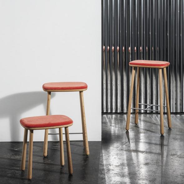 Modern Scandinavian Copenhagen Stool - Mid-Century Inspired Furniture for Living Room, Dining Room & Home Office - Compact & Stylish Seating Solution