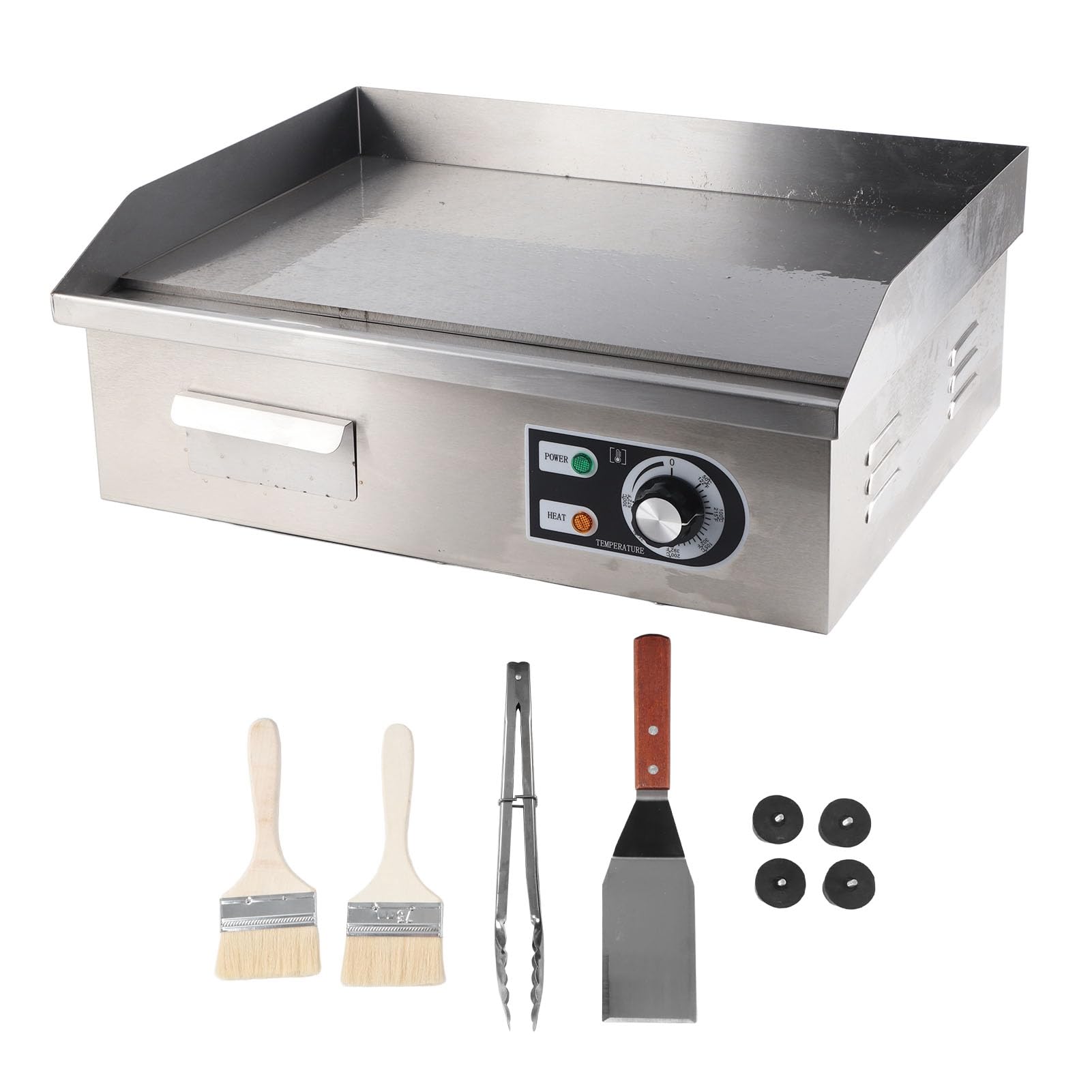 Fast Heating Electric Griddle - 2000W, Non-Stick, Adjustable Temp - Perfect for Restaurants & Home Cooking